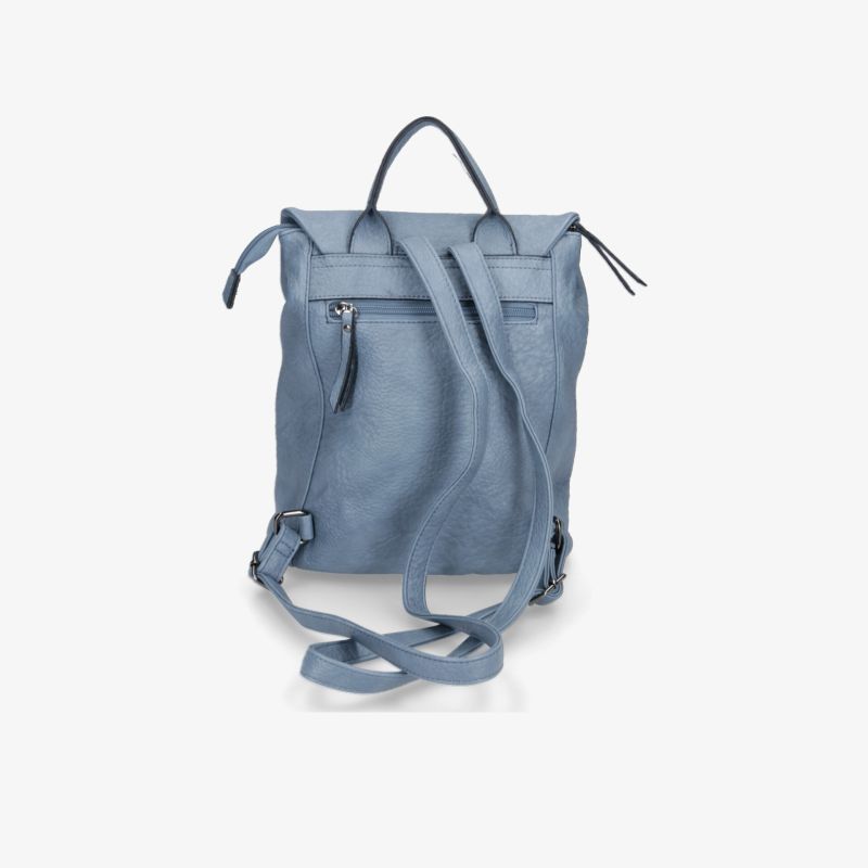 Moderner, schlichter blauer Rucksack mit verstellbaren Trägern und stabilem Griff, ideal für den Alltag