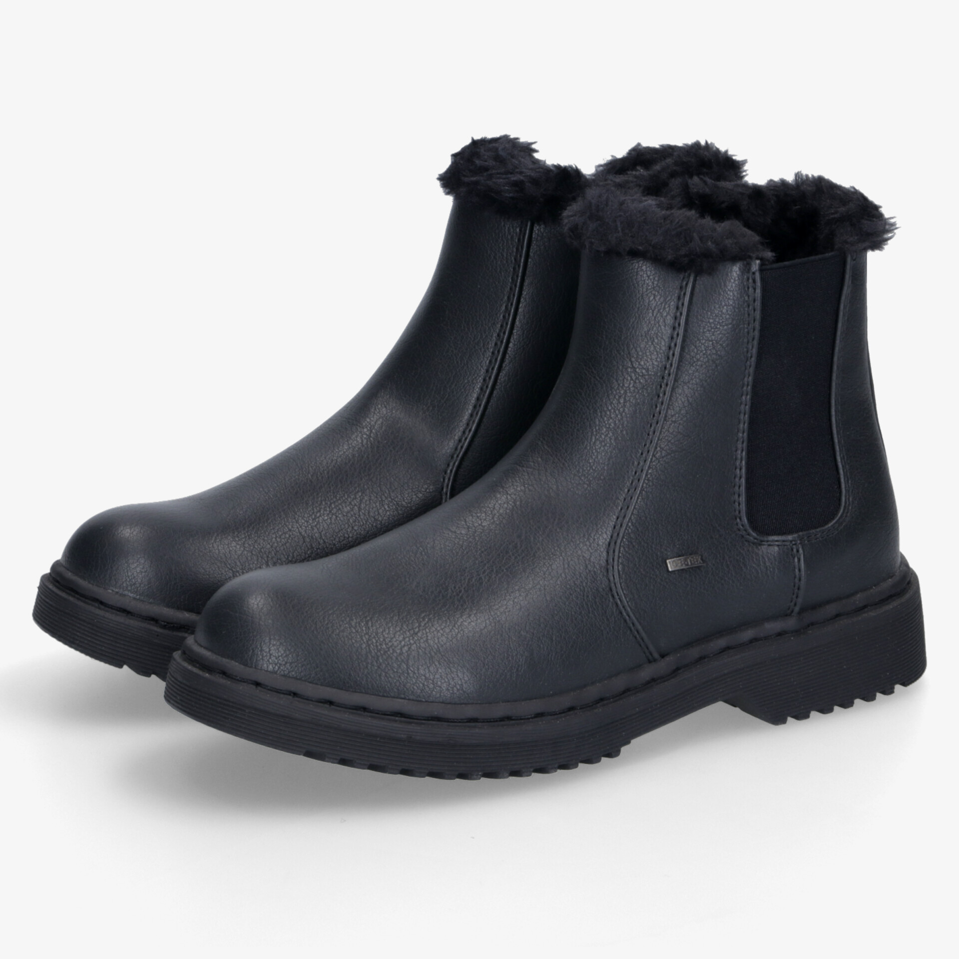 Stilvolle schwarze Chelsea Boots mit warmem Futter und rutschfester Sohle für optimalen Komfort im Winter.
