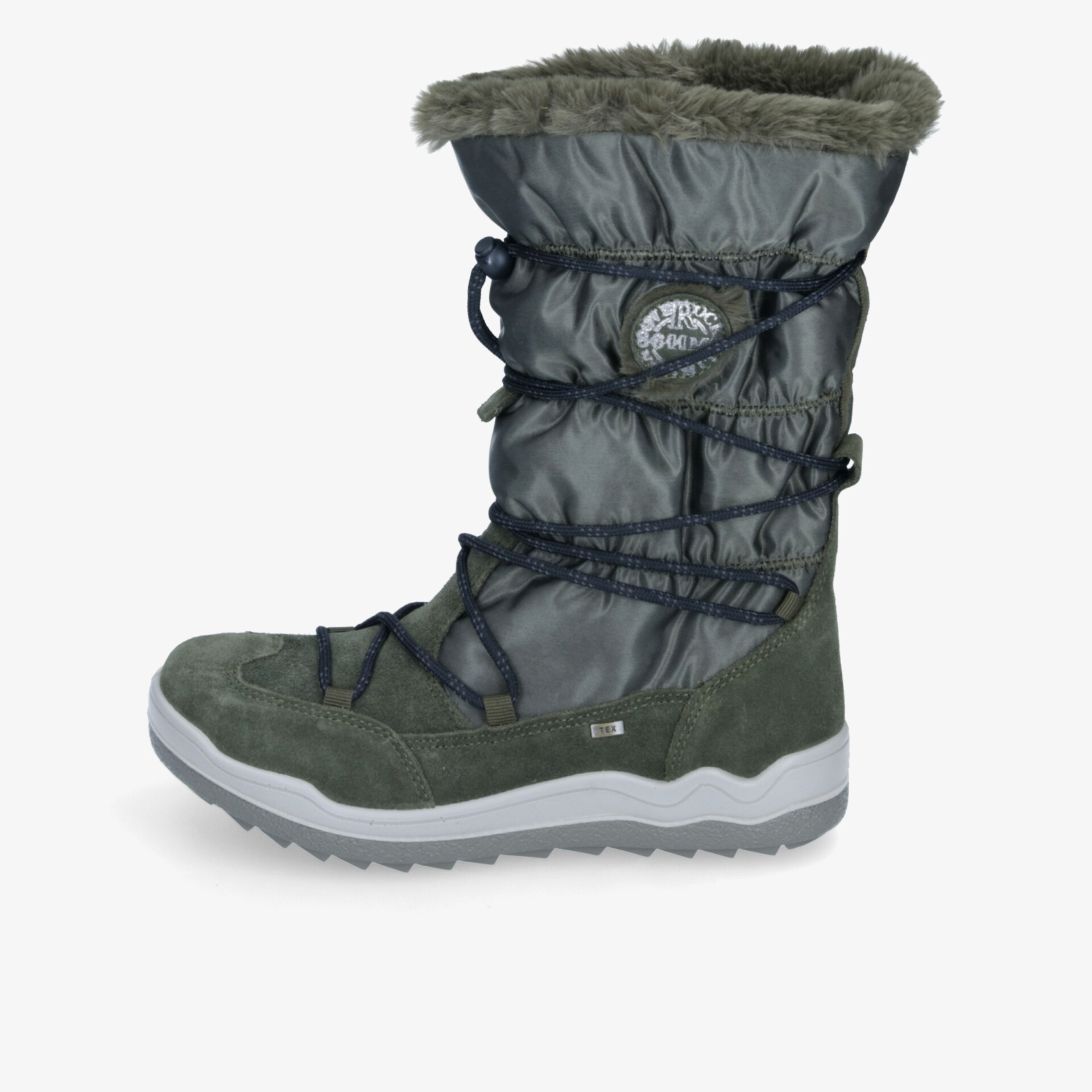 Winterstiefel in Grau mit warmem Fellfutter, rutschfester Sohle und robustem Schaft für optimalen Komfort