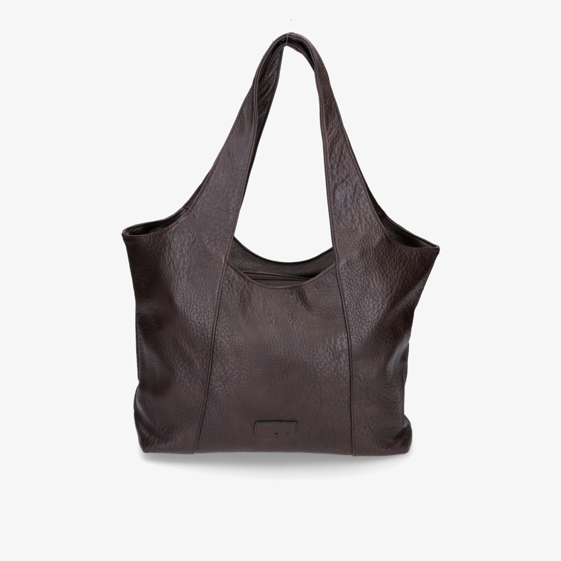 Elegante dunkle Ledertasche mit großzügigem Stauraum und zeitlosem Design