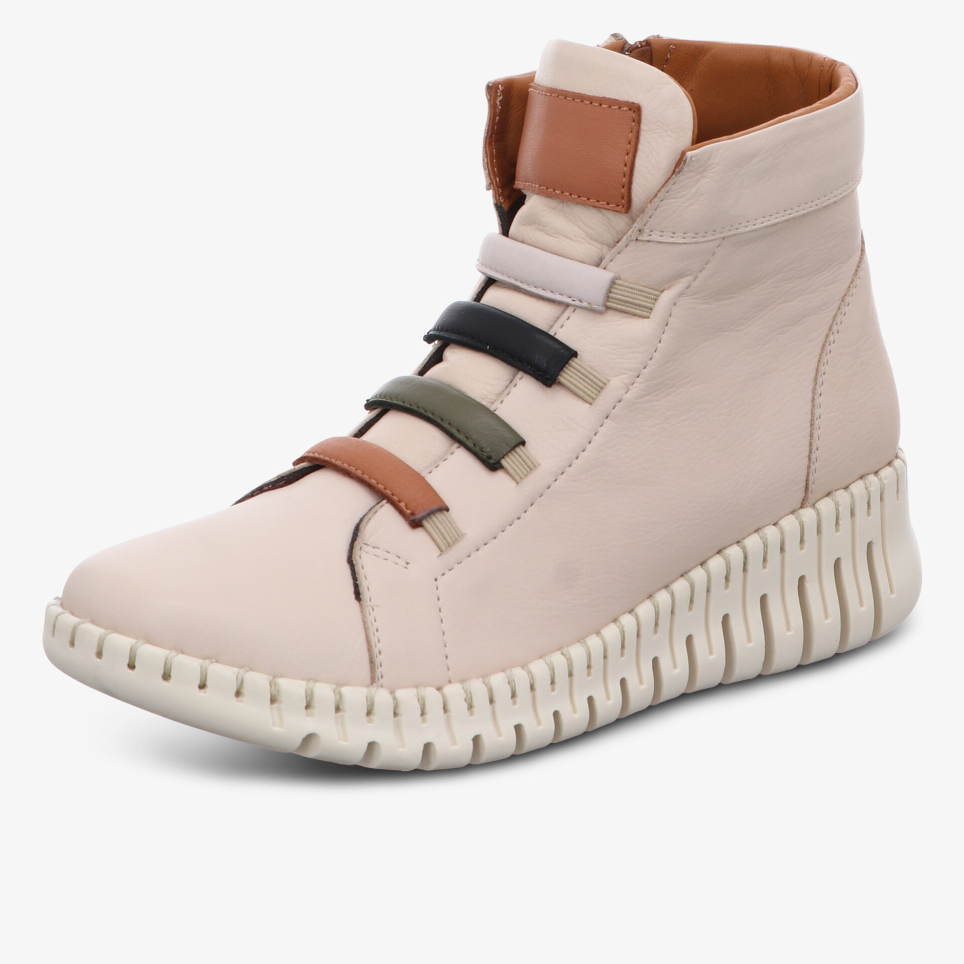 Moderner Sneaker in hochwertigem Leder mit bequemer Sohle und farblich akzentuierter Schnürung, idealer Komfort