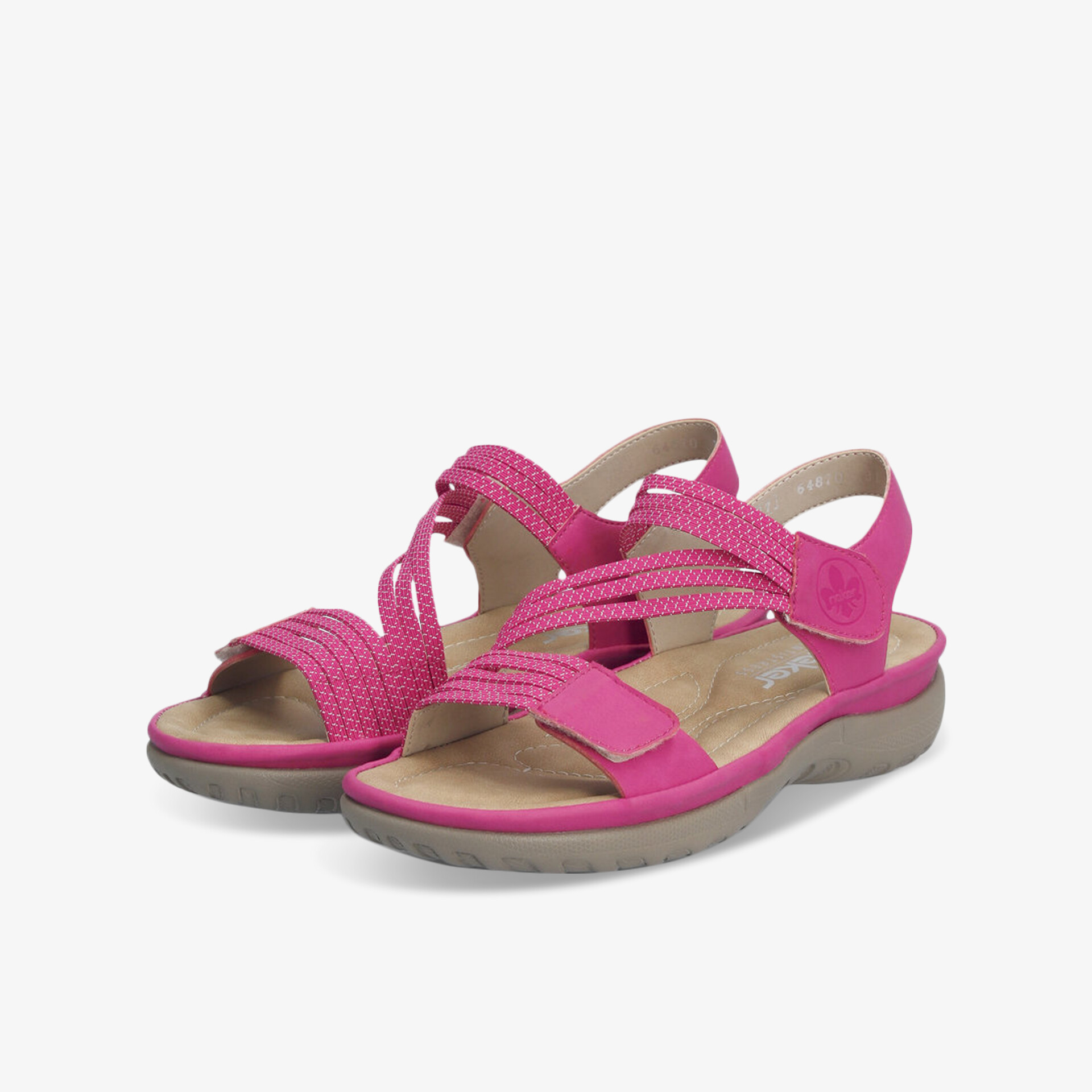 Bequeme pinke Sandalen mit verstellbaren Riemen, gepolsterter Innensohle und rutschfester Laufsohle, Paaransicht