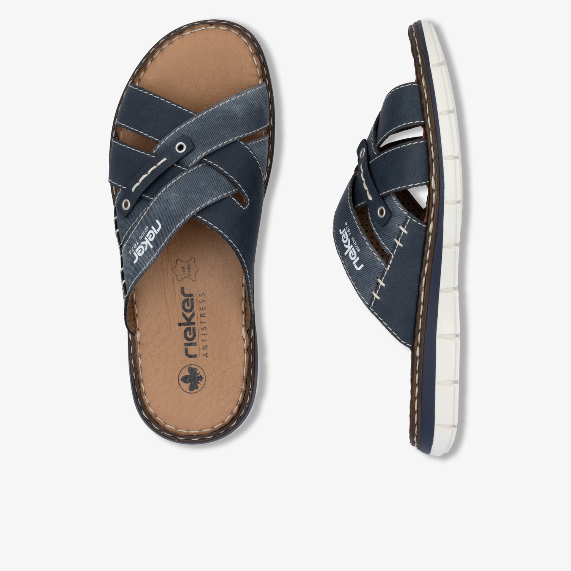 Bequeme blaue Sandale mit atmungsaktivem Material und rutschfester Sohle, perfekte Alltagsbegleitung