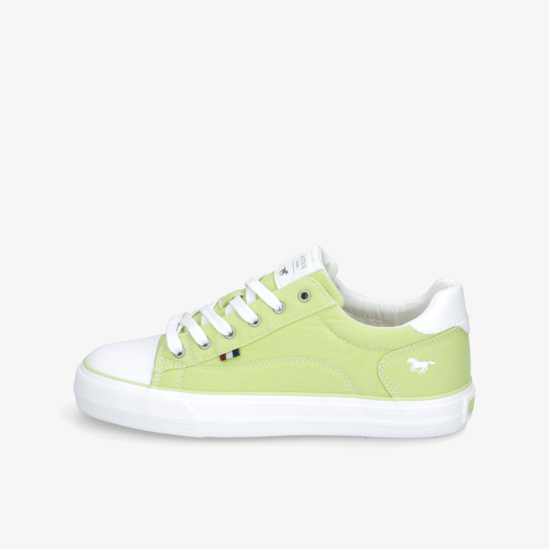 Leichter grüner Sneaker mit weißer Sohle, atmungsaktiv, komfortabel und mit rutschfester Profilsohle