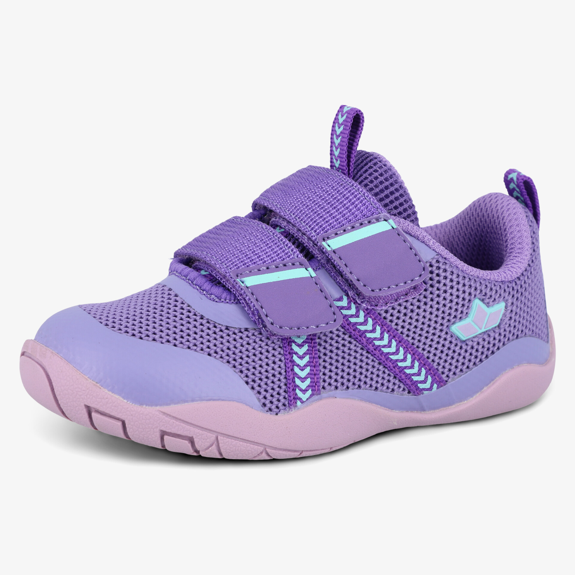 Stylische lila Schuhe mit Klettverschluss und Gummisohle für optimalen Komfort und Halt.