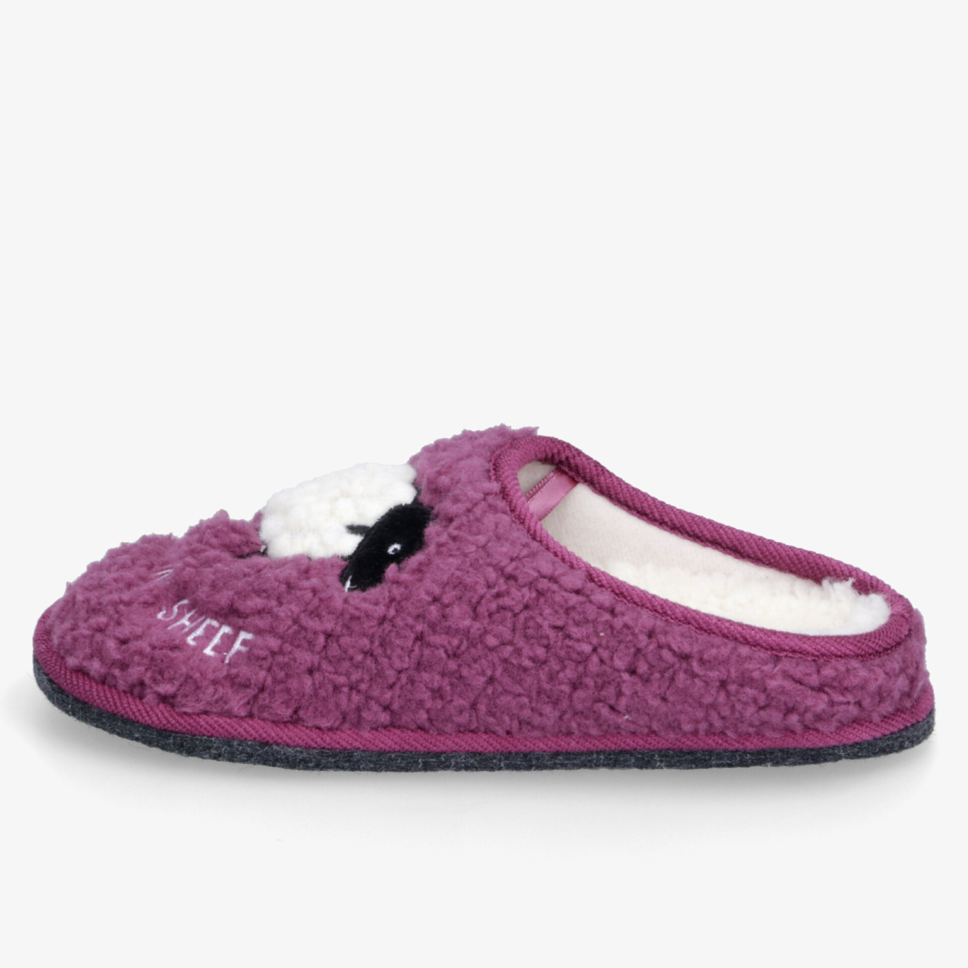 Kuschelige lila Hausschuhe mit weichem Innenfutter und rutschfester Sohle für angenehmen Tragekomfort
