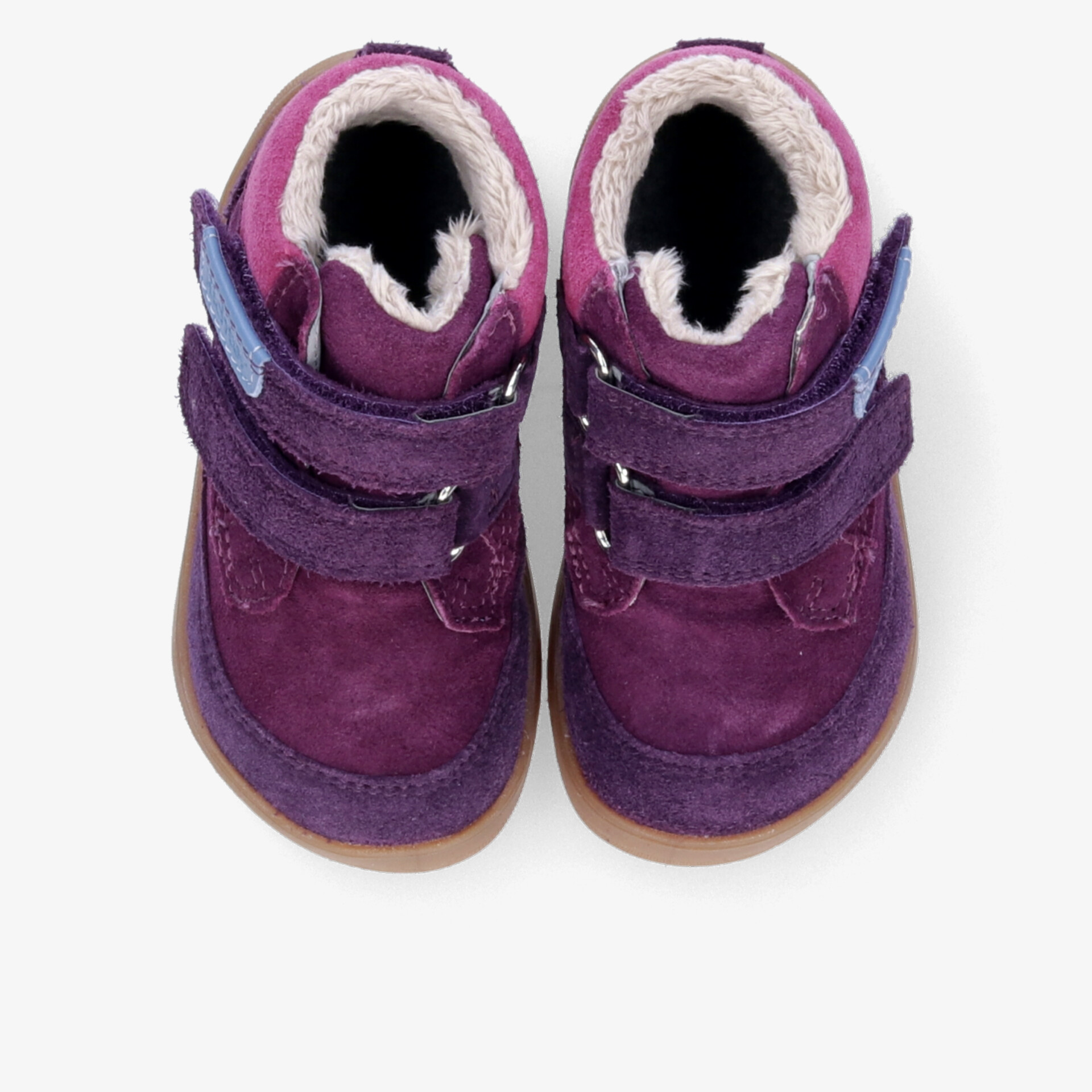 Bequeme Kinderschuhe in Bordeaux mit warmem Innenfutter, flexiblem Material und praktischem Klettverschluss