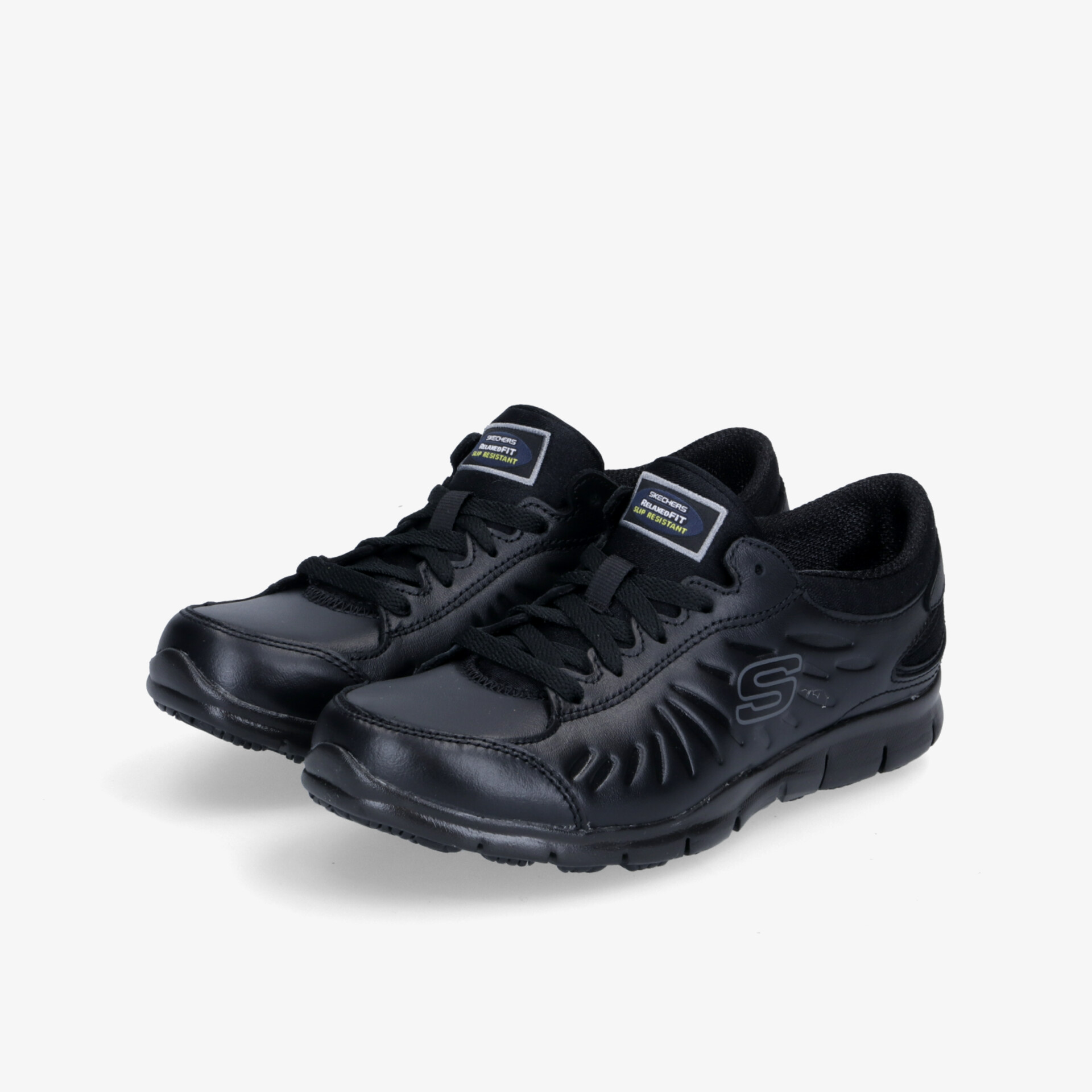Bequeme schwarze Sneakers mit atmungsaktivem Material und sportlichem Design.