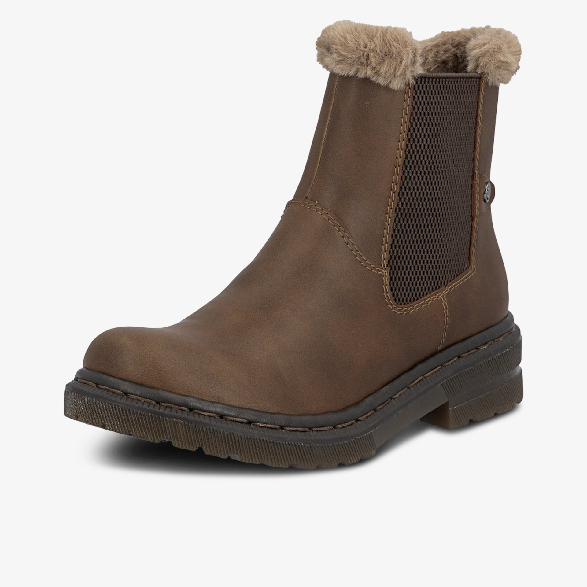 warmer, robuster Stiefel mit elastischem Einsatz und rutschfester Sohle für komfortablen Halt