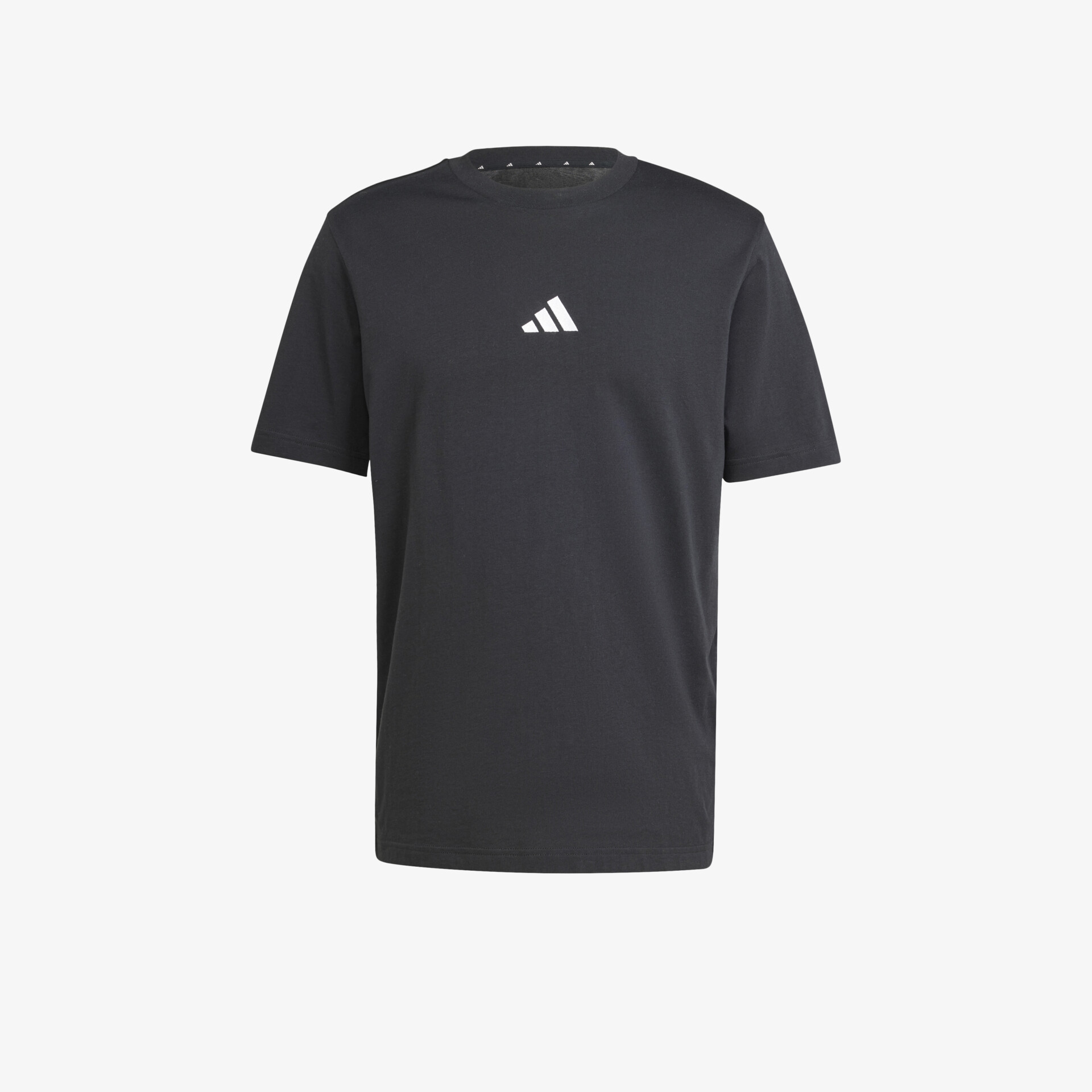 Leichtes, bequemes schwarzes Sportshirt mit kurzem Arm und Adidas Logo auf der Vorderseite, ideal für sportliche Aktivitäten