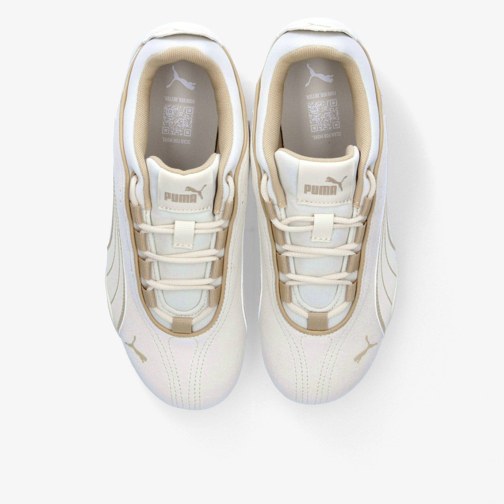 Weiße hochwertige Sneaker mit gepolsterter Innensohle und schnürbarem Design, bequem und leicht