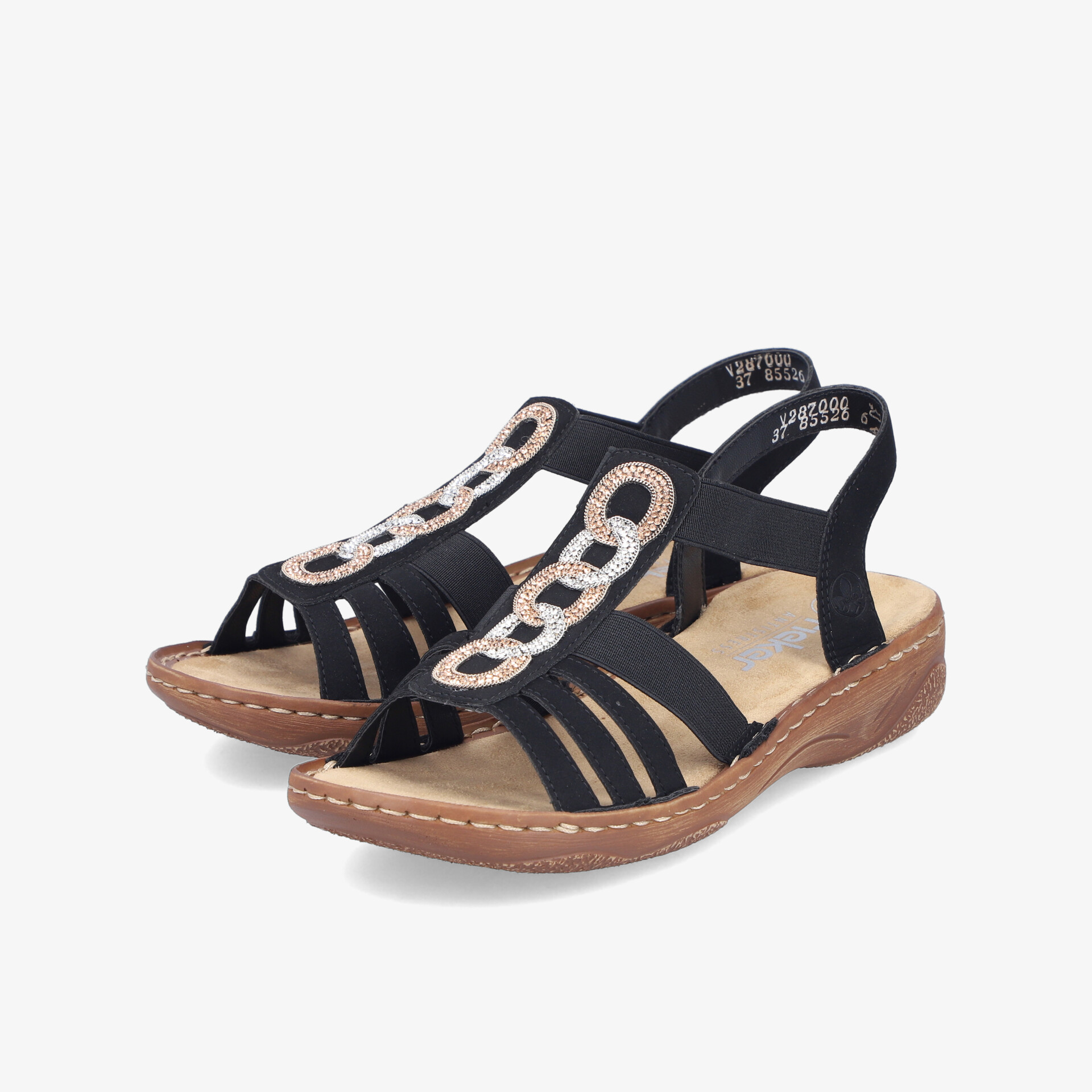 Komfortable schwarze Sandalen mit verstellbaren Riemen und gepolsterter Sohle für optimalen Halt und Bequemlichkeit