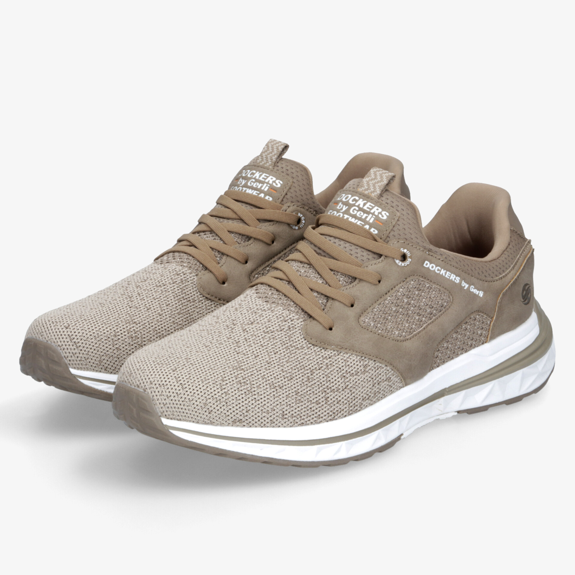 Beige Sportschuhe im Paar, atmungsaktiv mit gepolsterter Innensohle und flexibler, strapazierfähiger Sohle