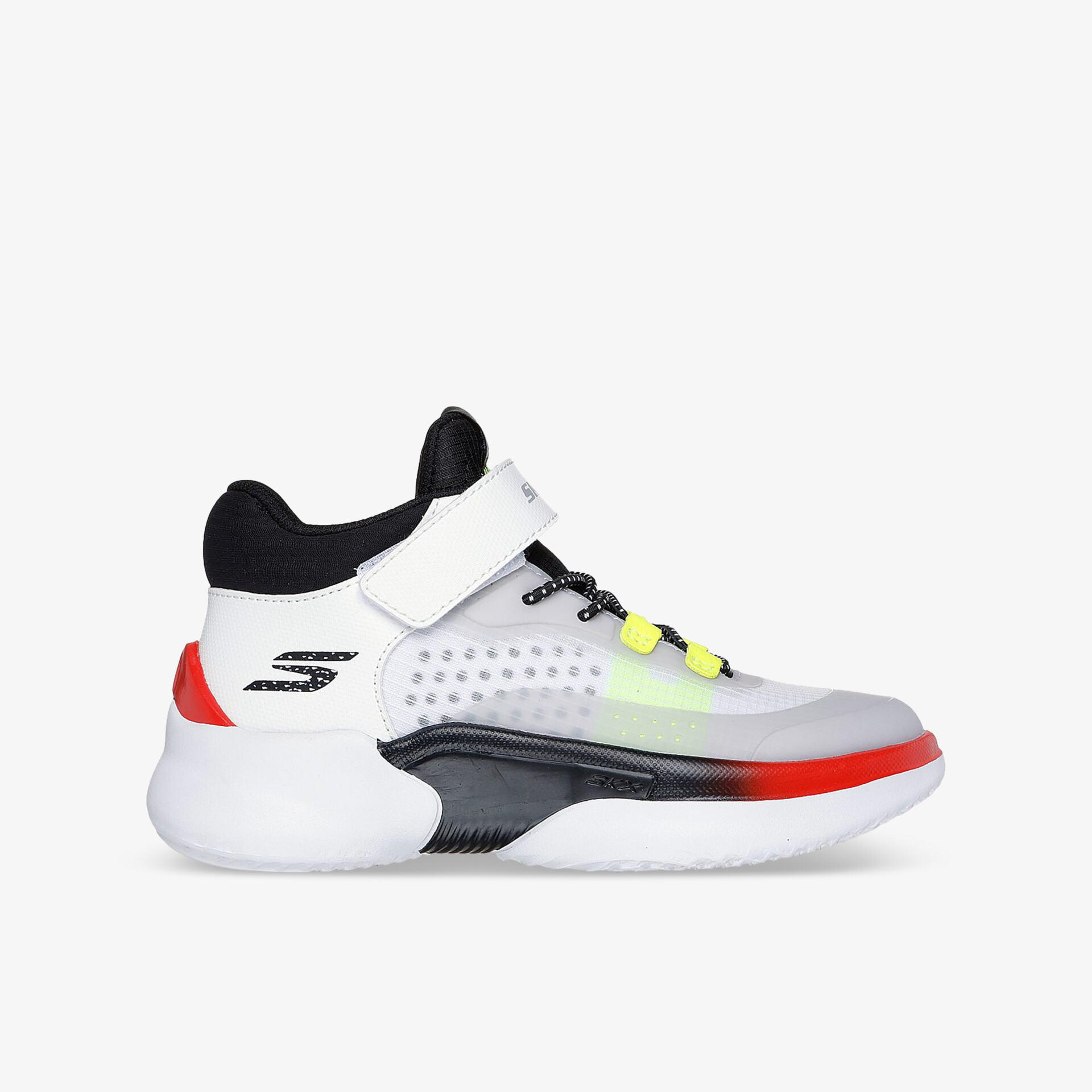 Moderner Sportschuh mit atmungsaktivem Obermaterial und dämpfender Sohle für höchsten Tragekomfort, seitliche Ansicht