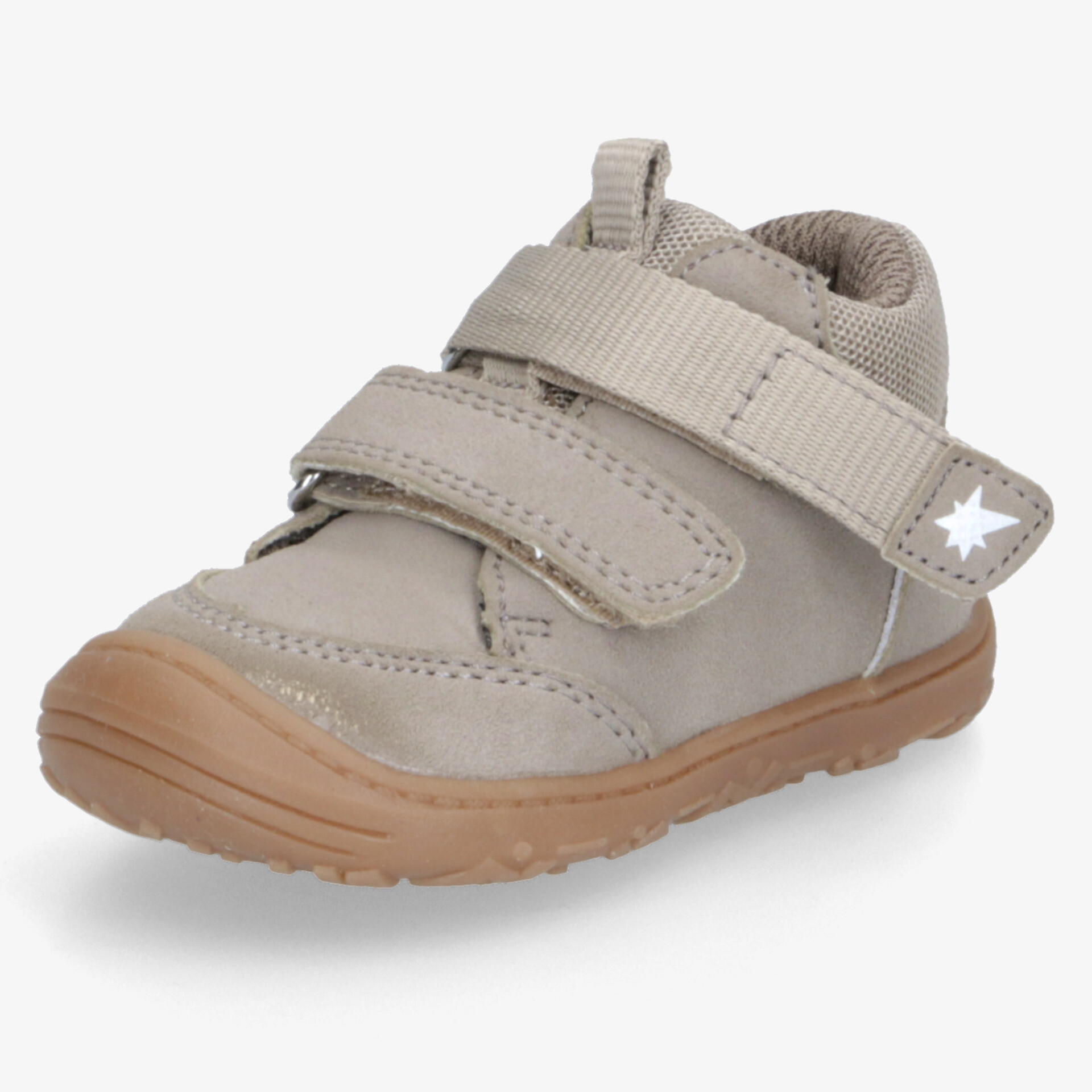 Bequemer Lauflernschuh mit robustem Klettverschluss und rutschfester Sohle in neutralem Design