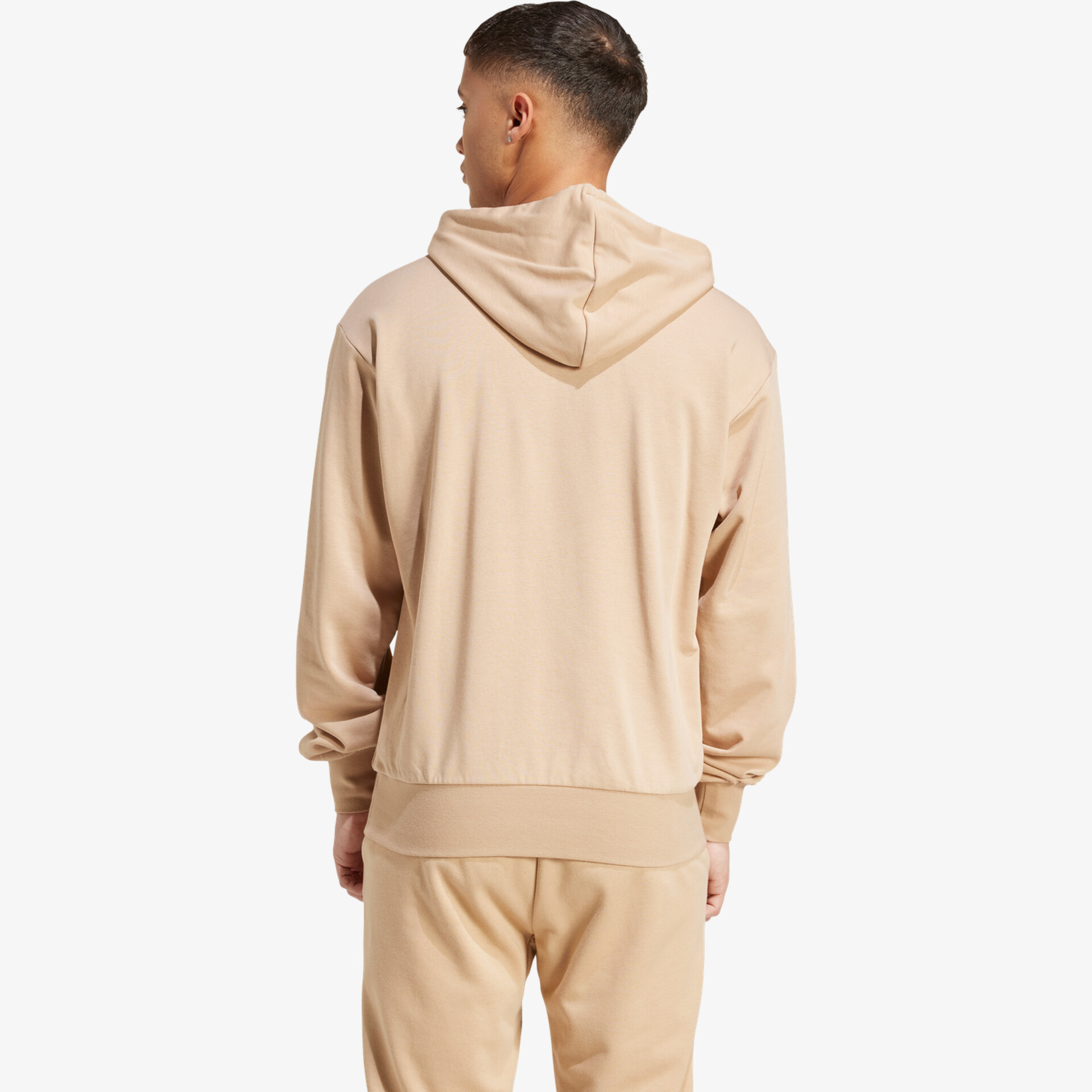 Bequeme Kapuzenjacke aus weichem Material mit elastischen Bündchen und lockerem Schnitt, Rückansicht