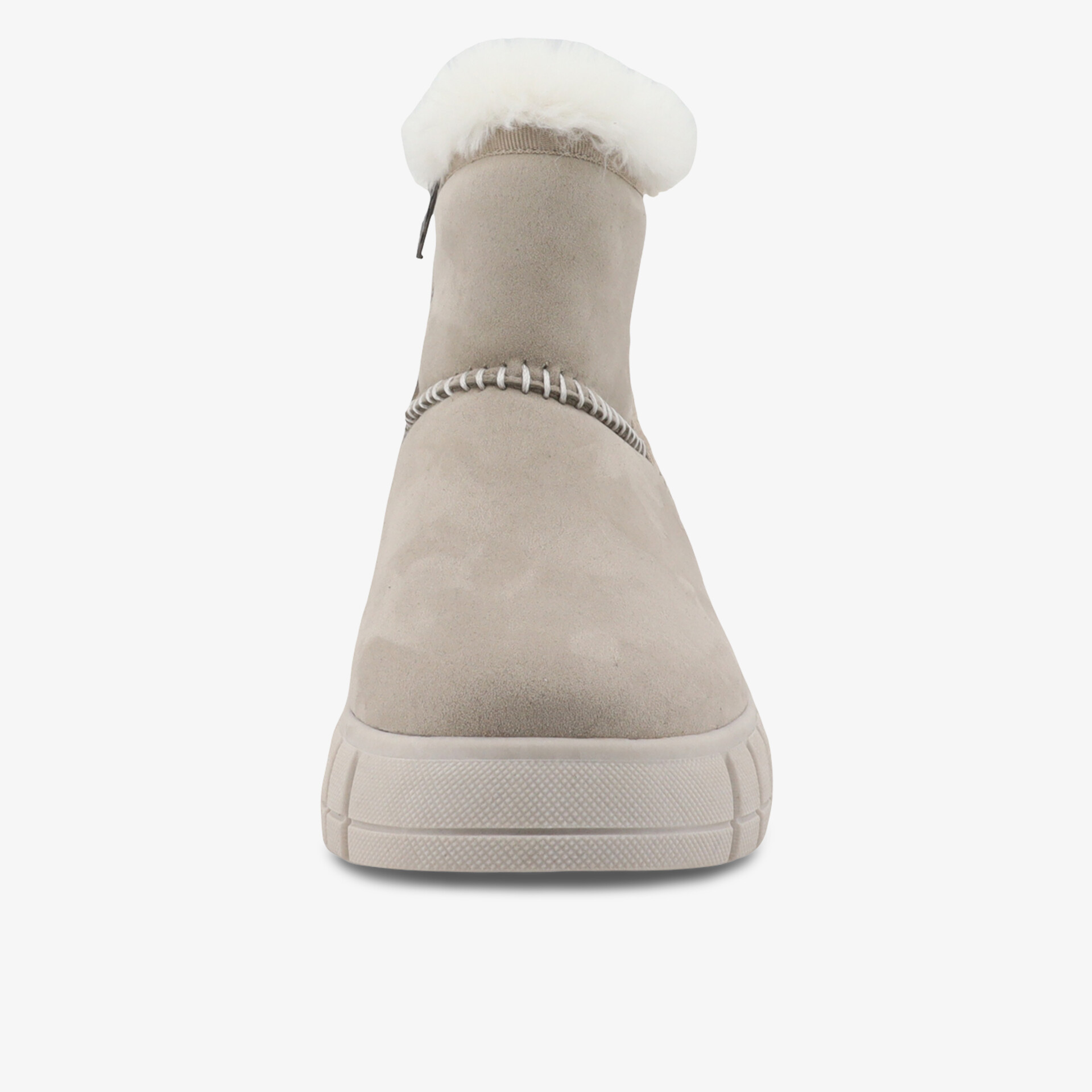 Komfortabler Retro-Stiefel mit weichem Lammfellbesatz und rutschfester Sohle, ideal für kalte Tage