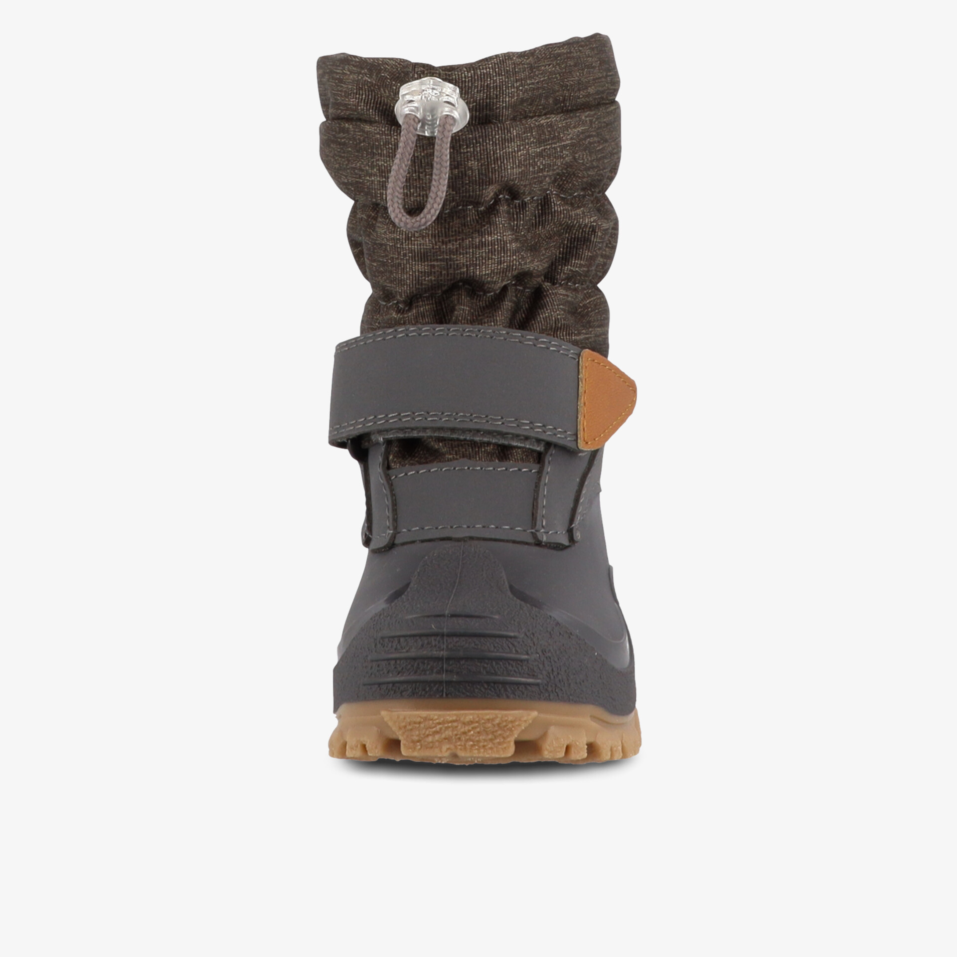 Robuster Winterstiefel mit verstellbarem Verschluss und rutschfester Sohle, Rückansicht