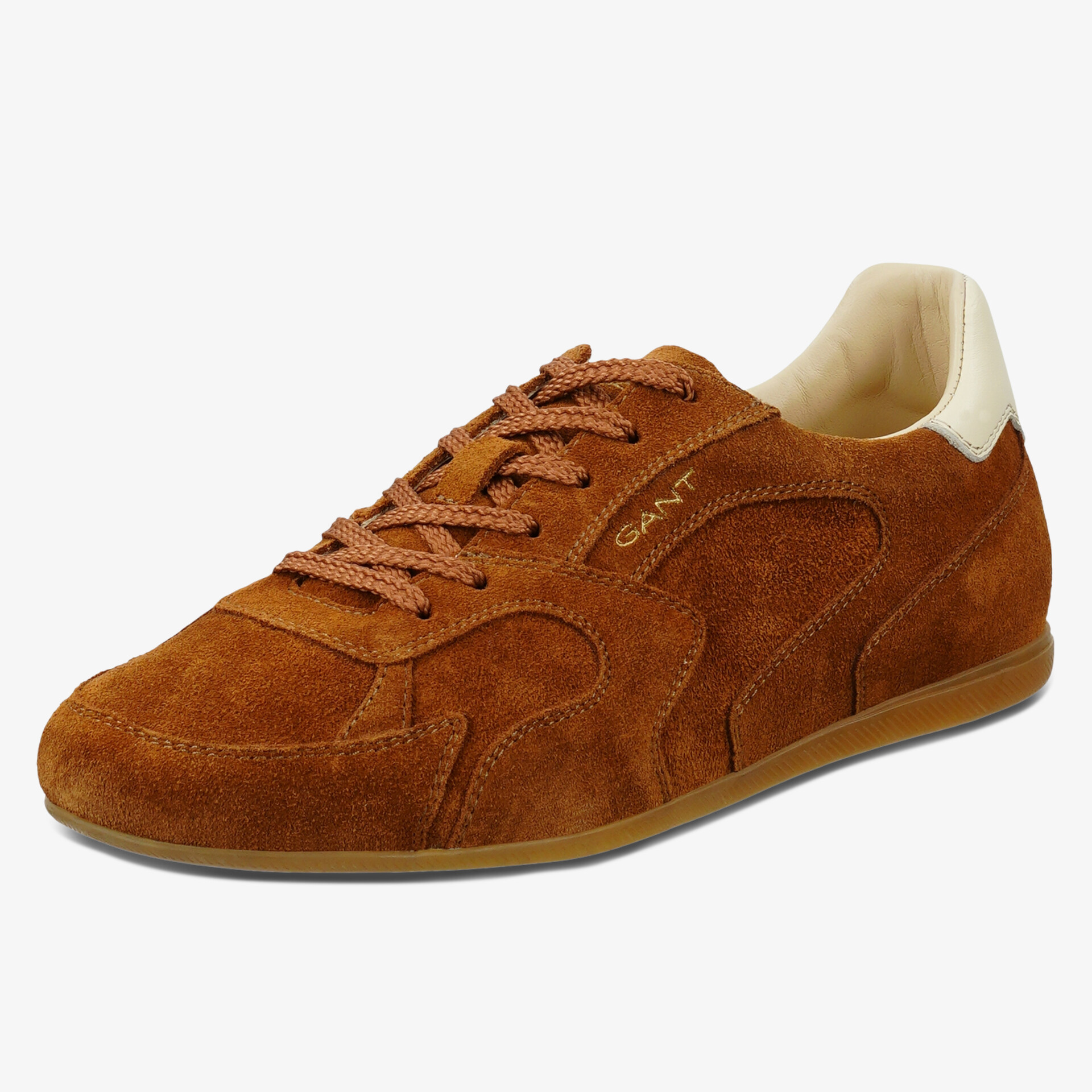 Eleganter Wildleder-Sneaker in Braun mit weicher Sohle und sportlichem Look.