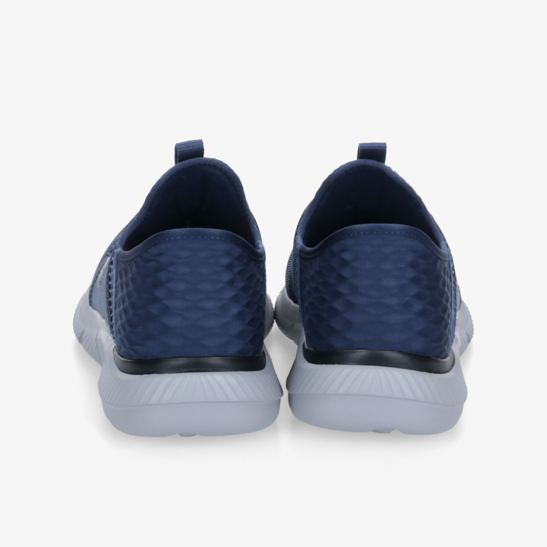Bequeme blaue Slip-On-Schuhe mit stilvollem Design und rutschfester Sohle, ideal für Freizeit und Alltag.