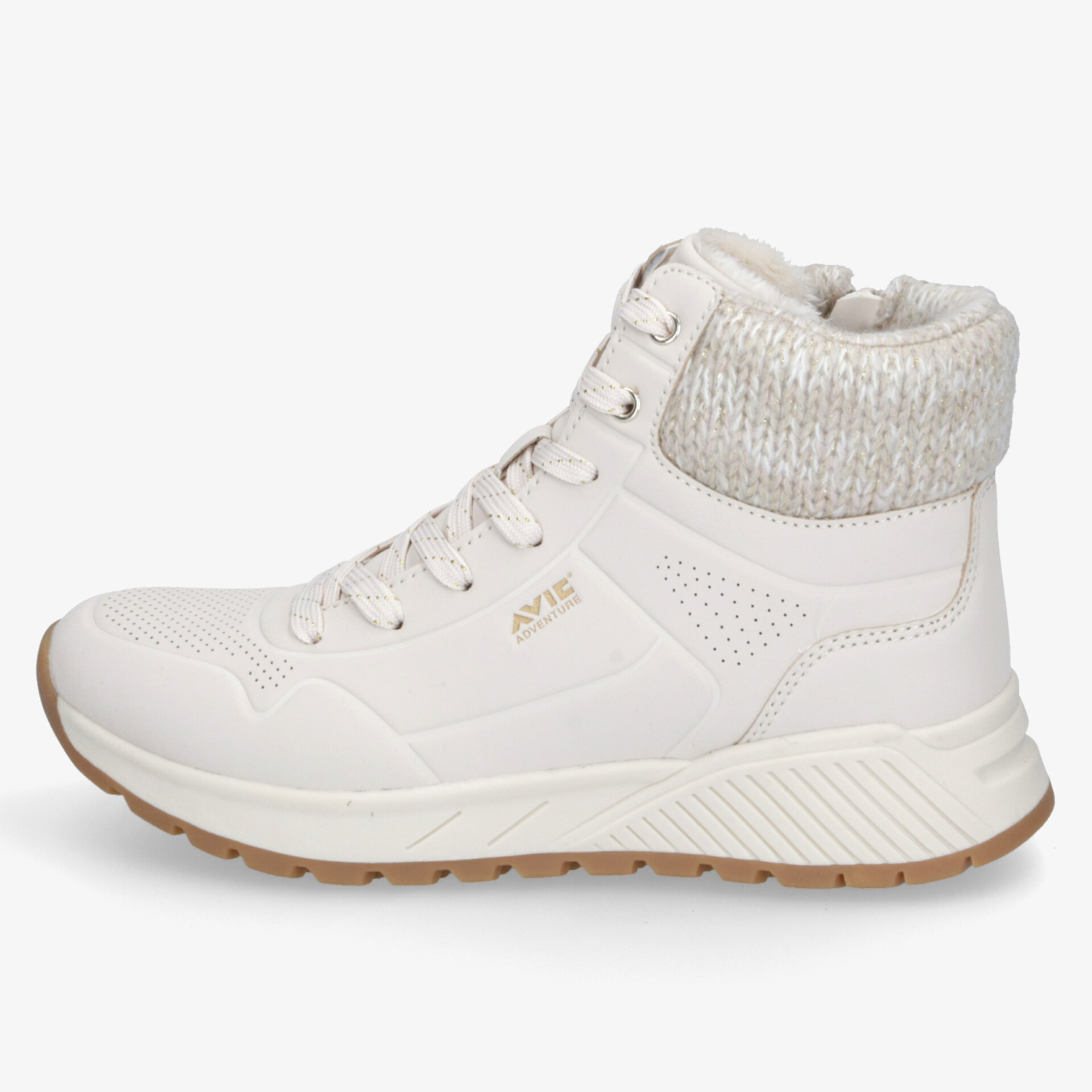 Weiße Winterstiefel mit rutschfester Sohle, warmem Futter und robustem Schutz für hohen Komfort.