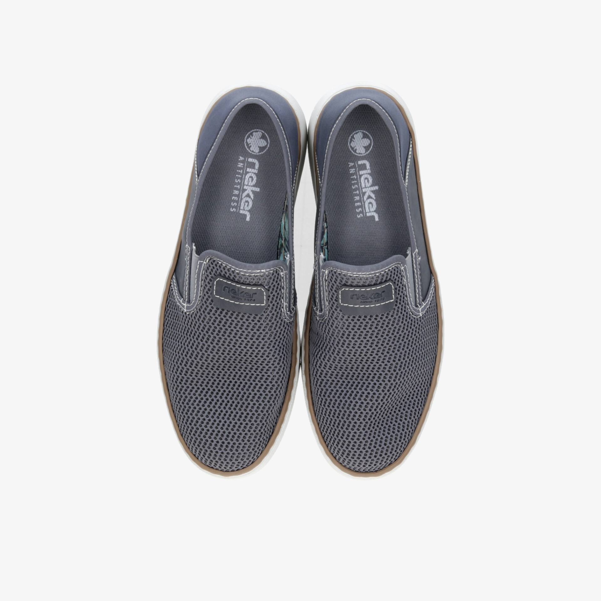 Leichte, sportliche graue Schuhe mit atmungsaktivem Material und flexiblem, rutschfestem Sohlenprofil