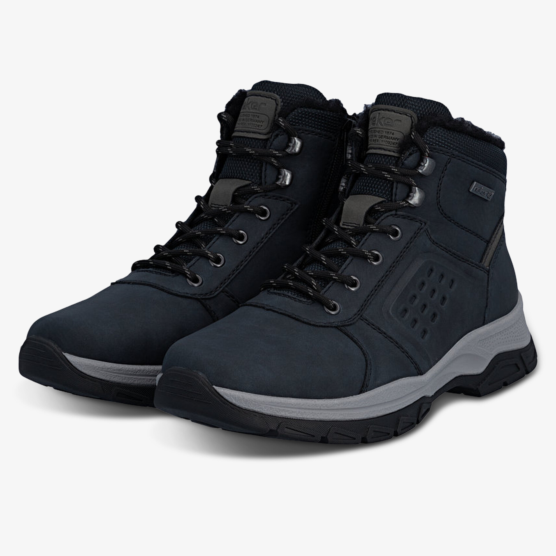 Schwarze robuste hohe Freizeitschuhe mit rutschfester Sohle und komfortabler Passform