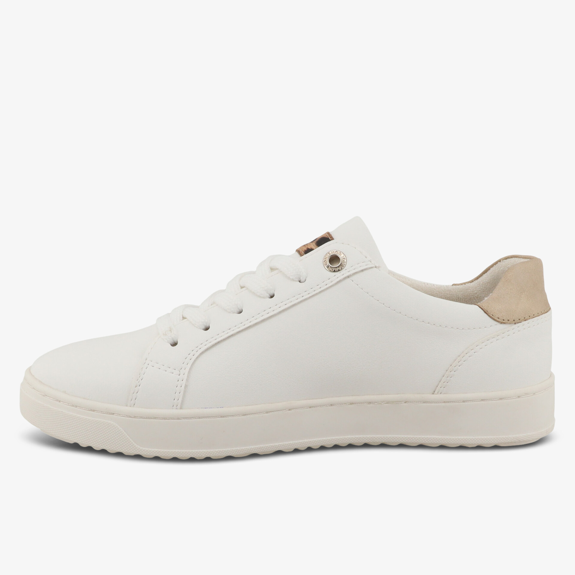 Weißer Sneaker mit schnellem Einstieg und komfortablem Sitz, modernes sportliches Design, glattes Obermaterial