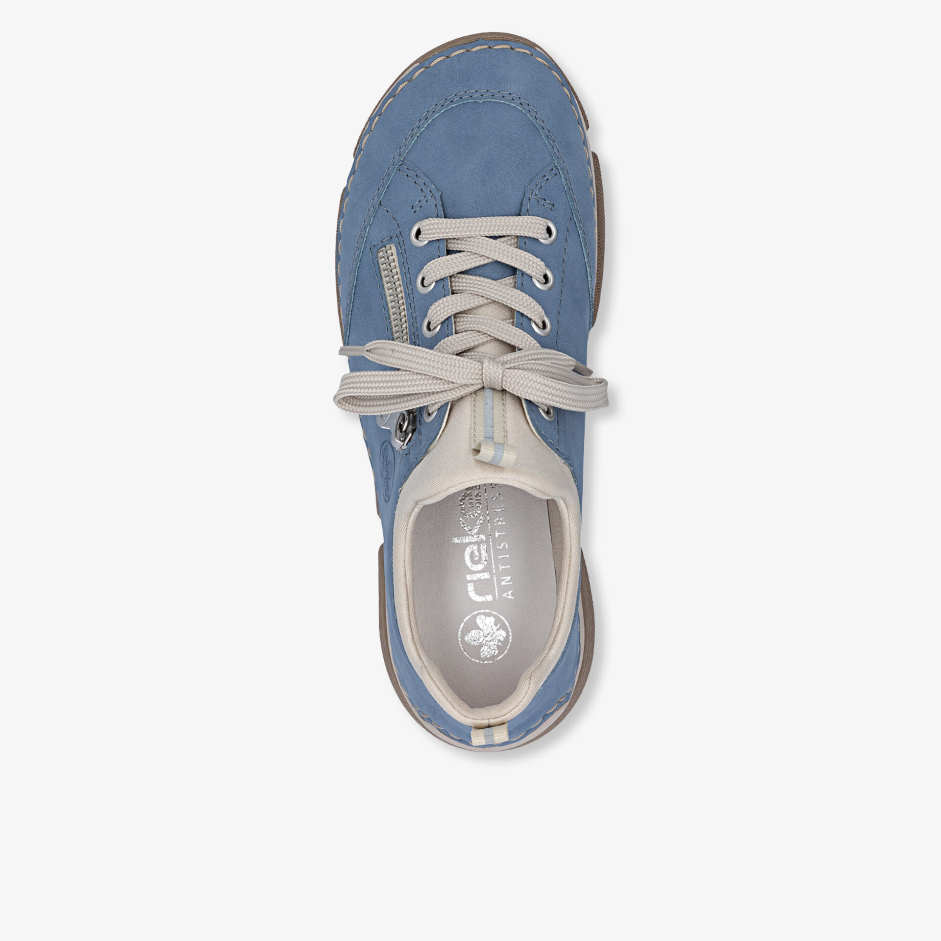 Bequemer blauer Schnürschuh mit robustem Design und rutschfester Sohle.