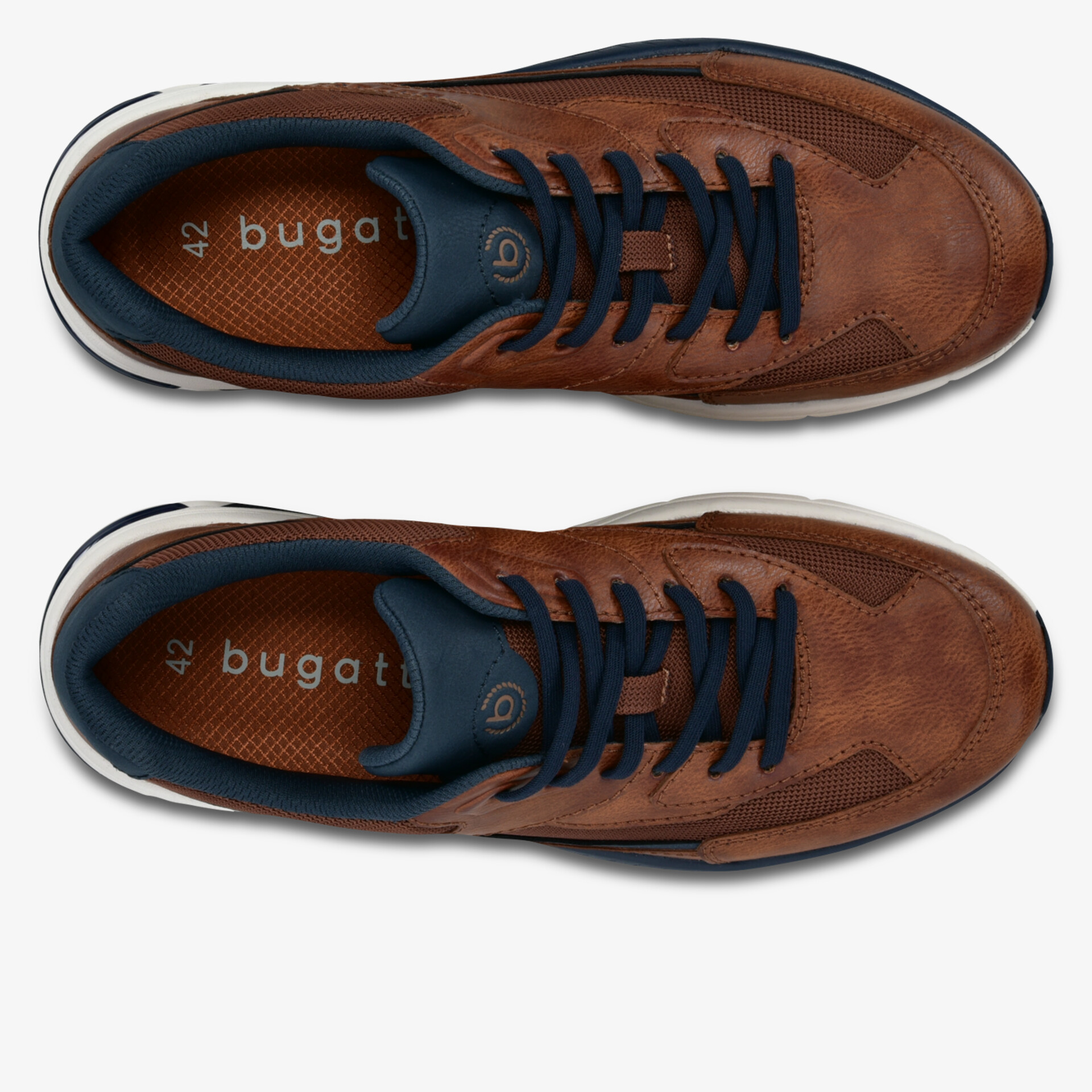 Stilvolle braune Sneaker von Bugatti mit hochwertigem Leder und rutschfester Sohle.