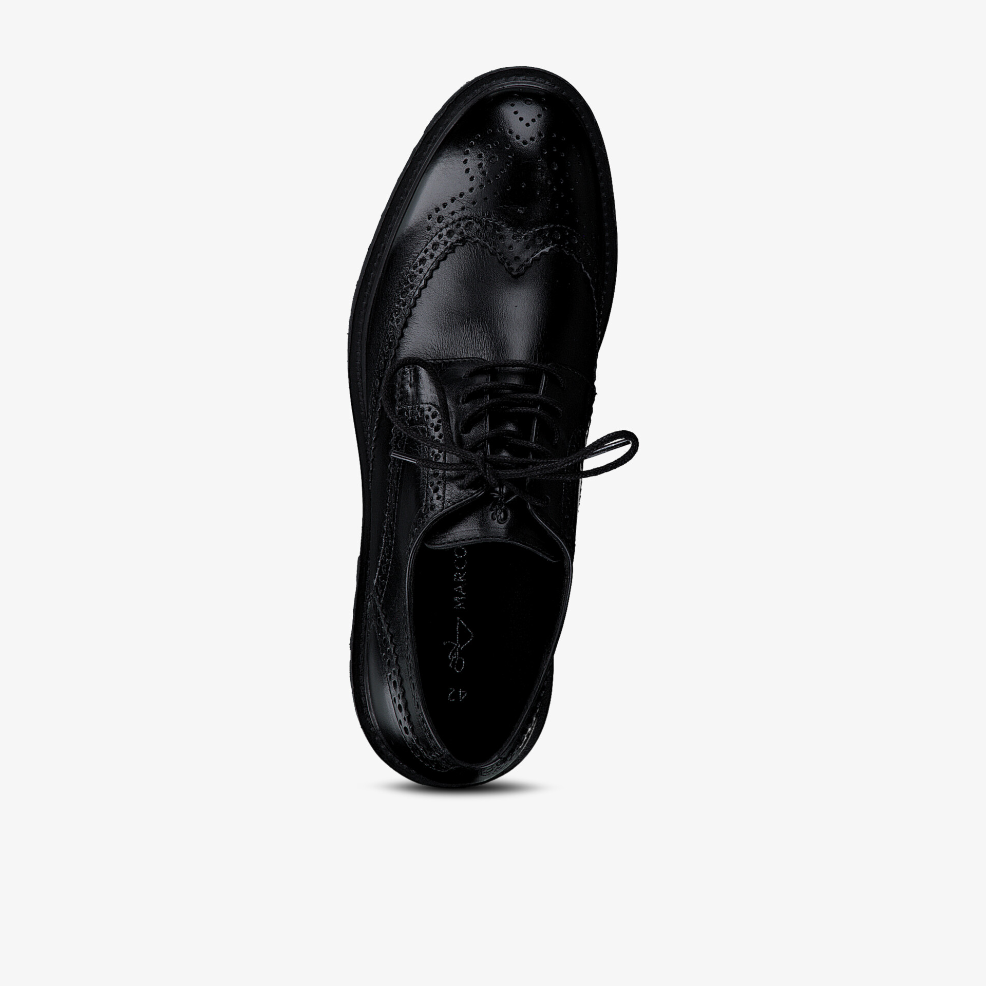 Eleganter schwarzer Schnürschuh aus hochwertigem Leder mit klassischem Design und bequemer Passform.