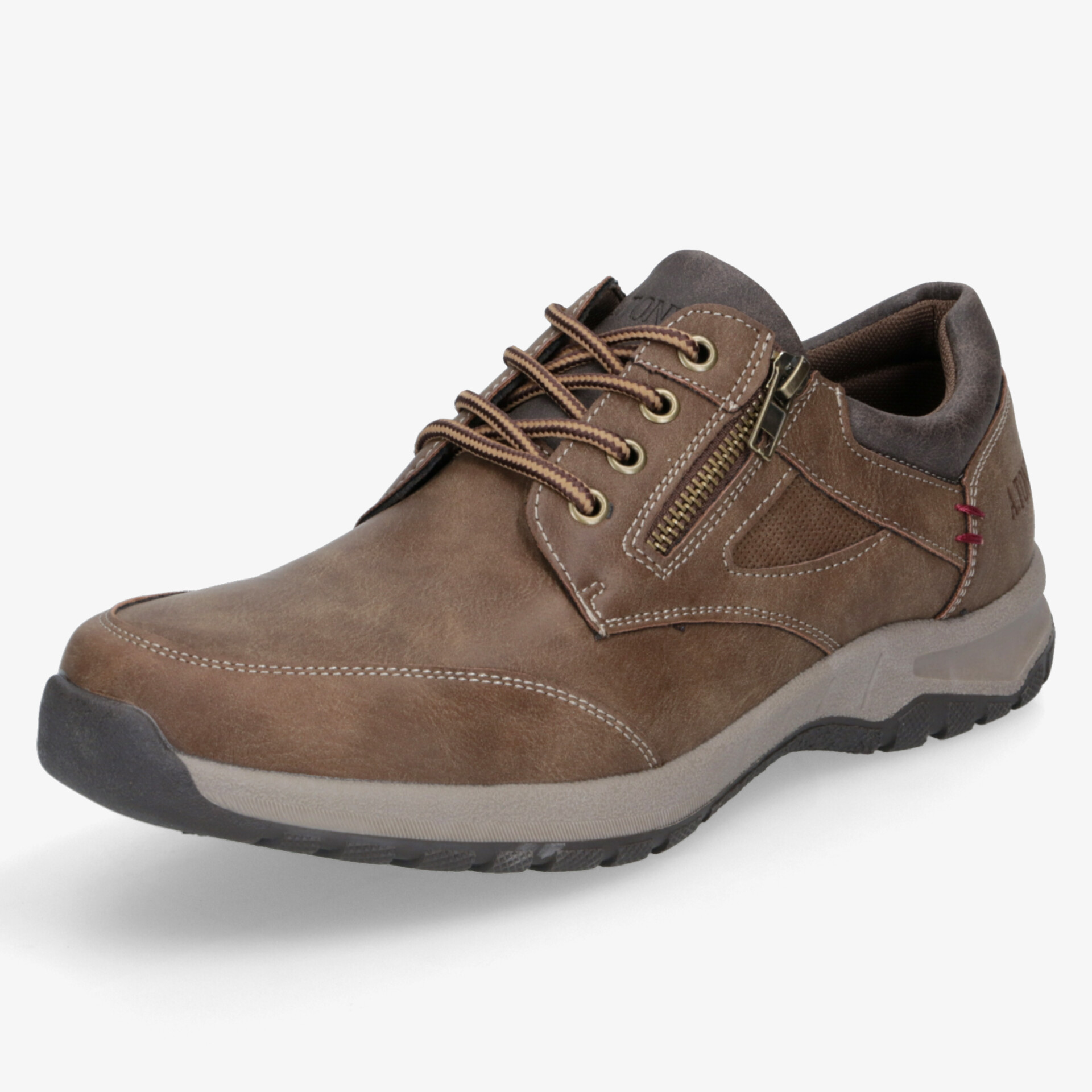 Robuster brauner Freizeitschuh mit komfortabler Passform, Reißverschluss und rutschfester Sohle für vielseitigen Gebrauch