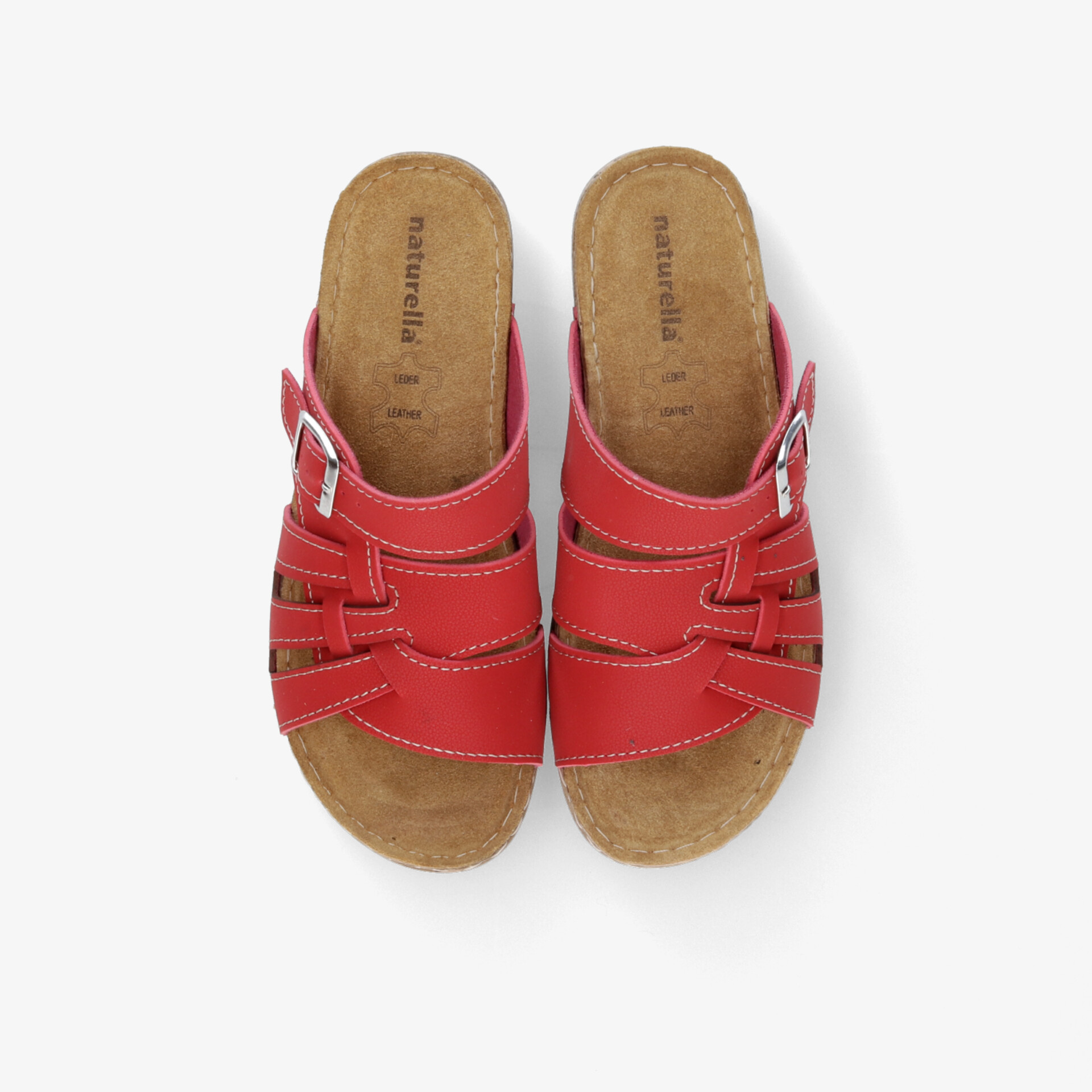 Rote Sandalen mit verstellbaren Schnallen und komfortablem Fußbett in modischem Design