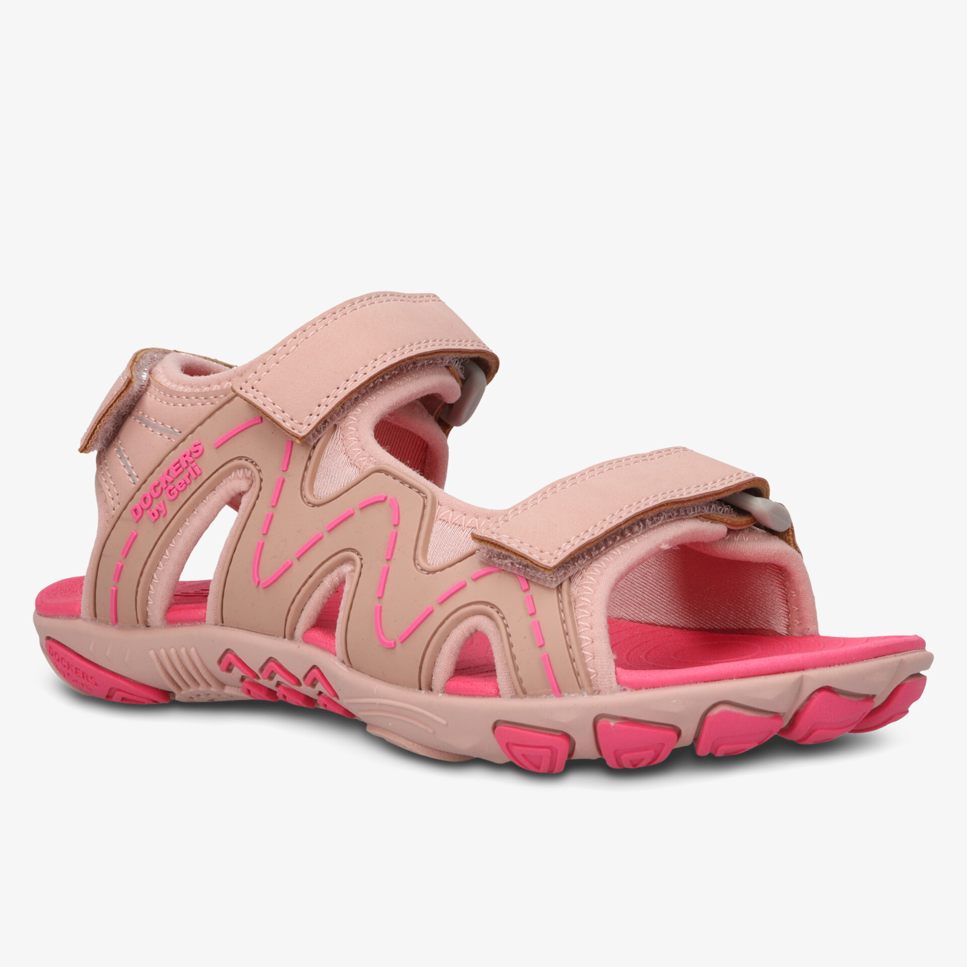 Leichte Sandale mit verstellbaren Klettverschlüssen und flexibler Profilsohle für angenehmen Tragekomfort