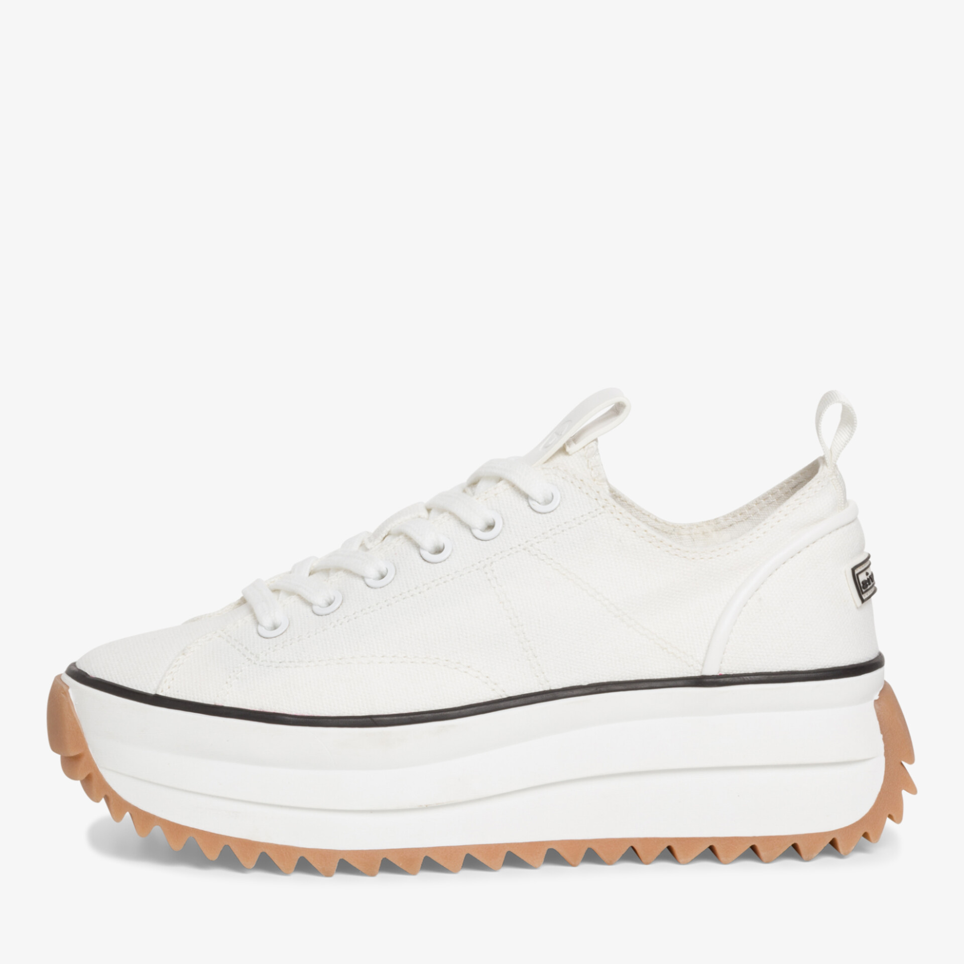 Weißer Sneaker mit Plateau-Sohle, trendiges Design für einen modischen Look und hohen Tragekomfort