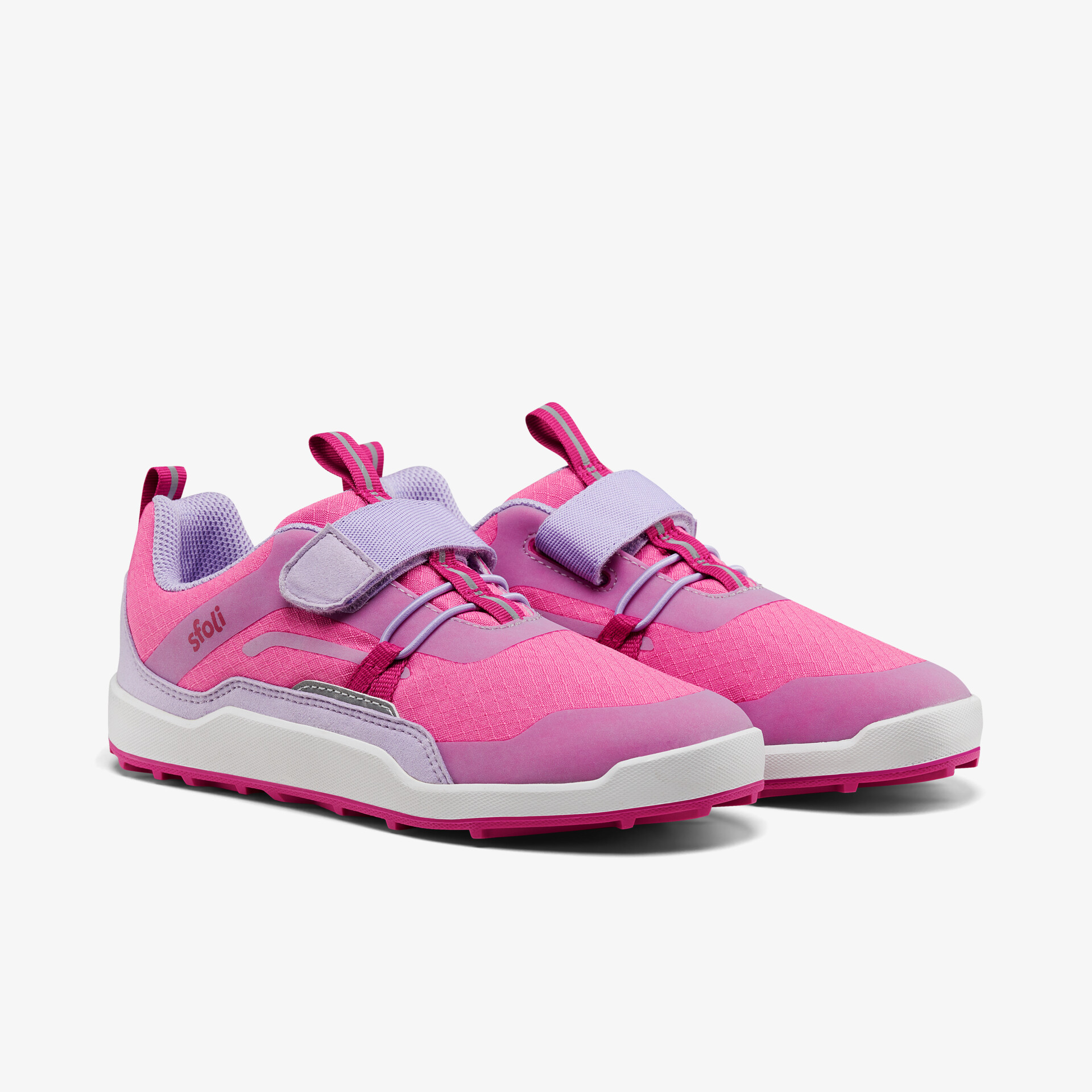 Leichte und sportliche rosa Sneaker mit praktischem Klettverschluss und rutschfester Sohle, perfekt für aktiven Alltag