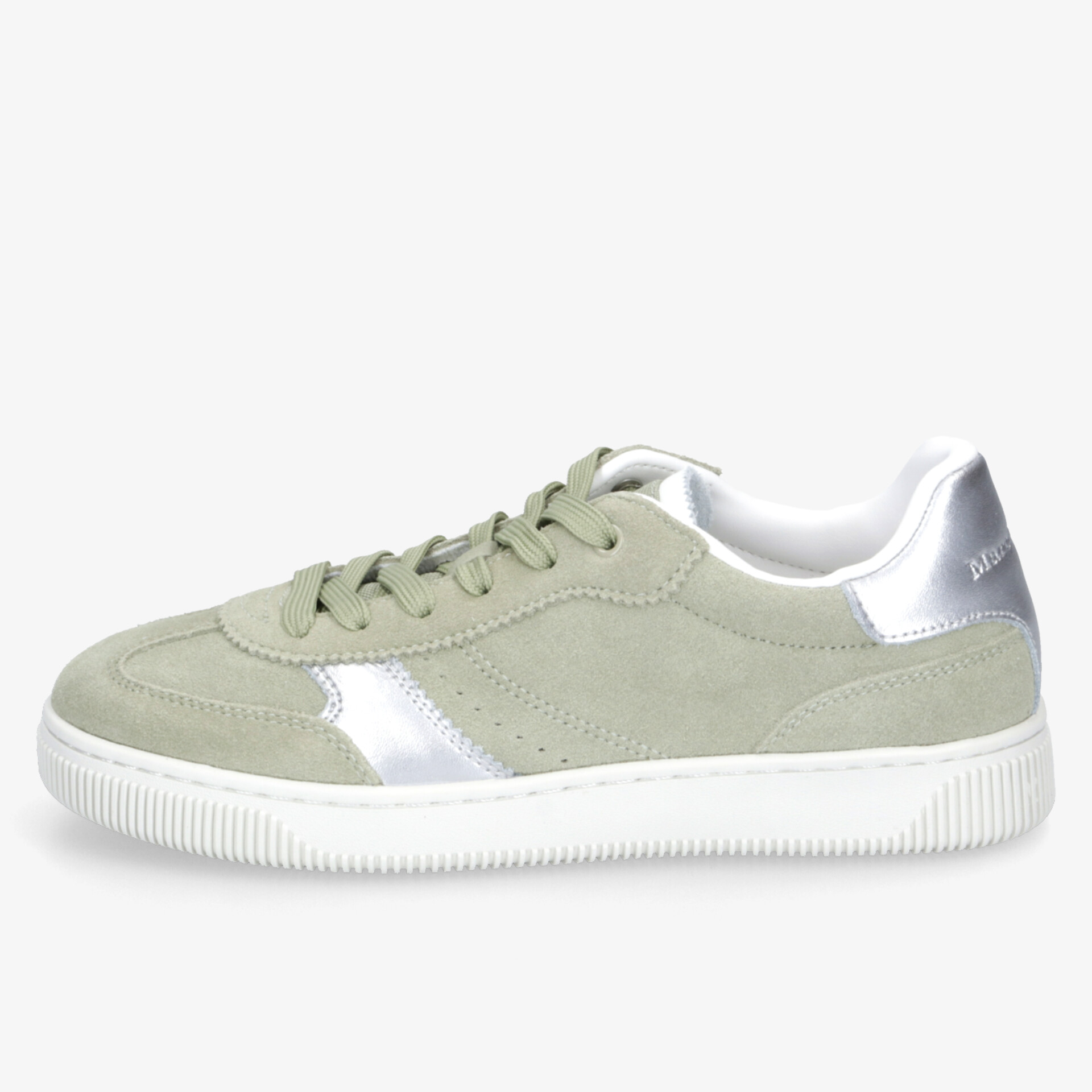 Sportlicher grüner Sneaker mit bequemer Passform und rutschfester Sohle in klarer Seitenansicht