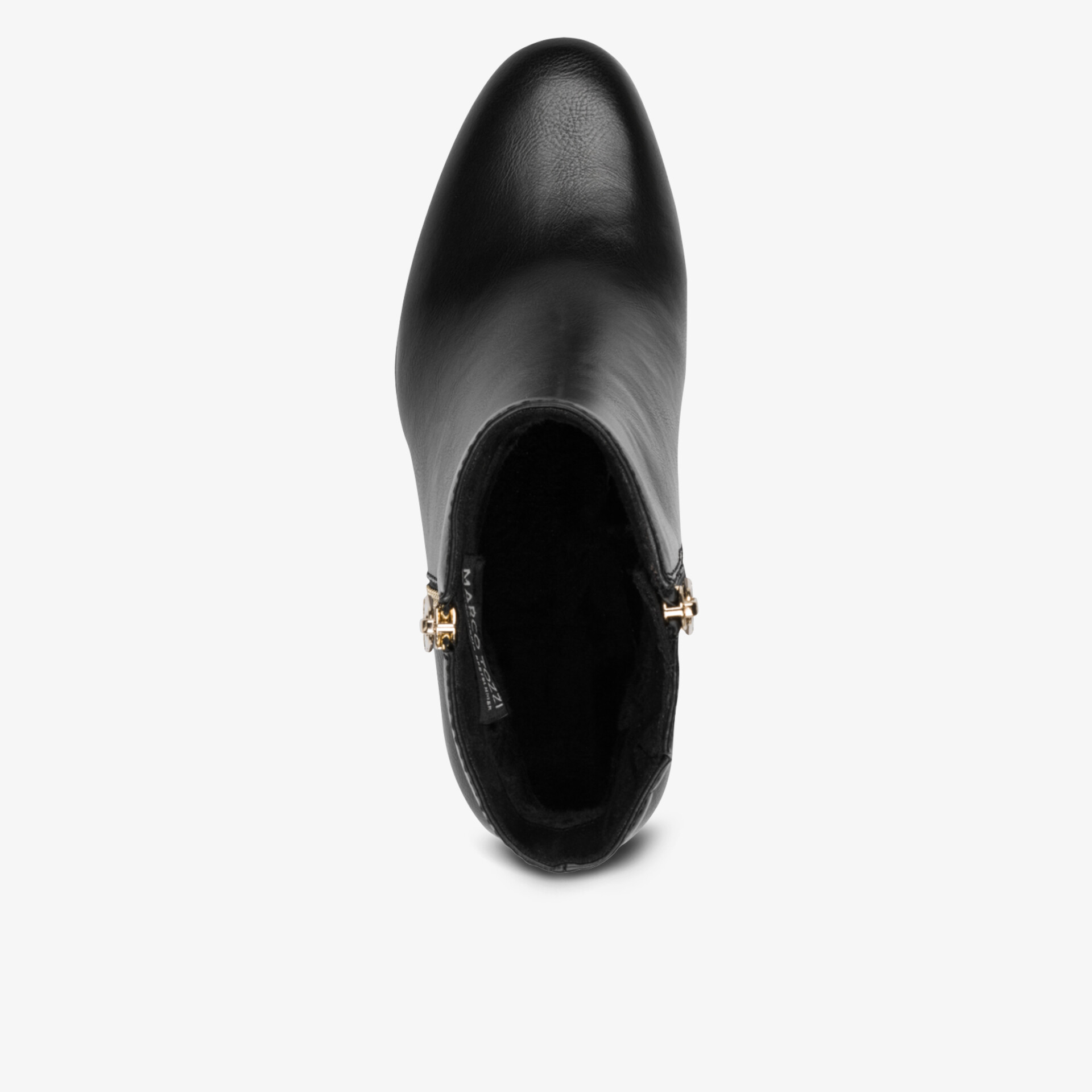 Eleganter schwarzer Schuh aus glattem Leder mit goldenen Schnallen und hochwertiger Verarbeitung