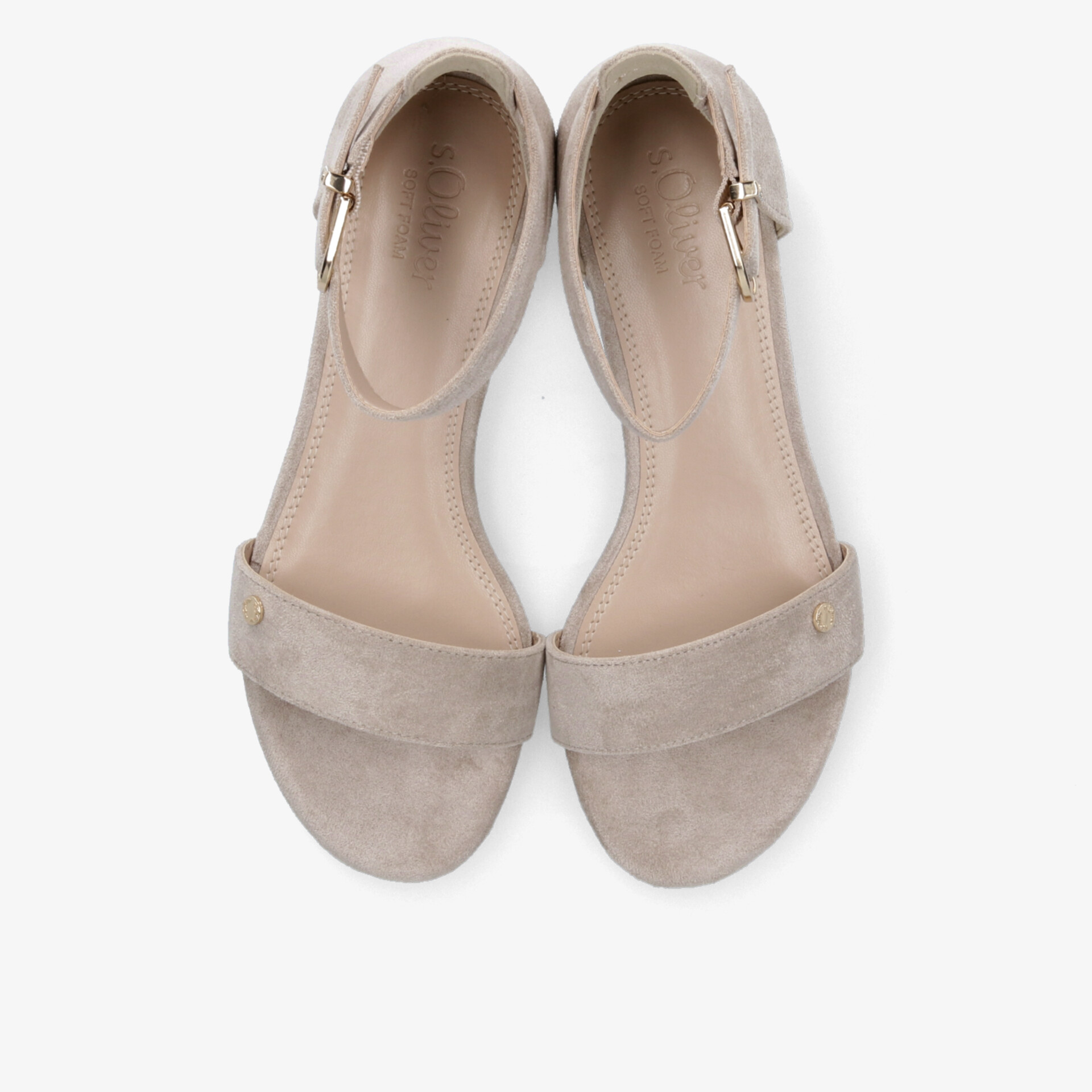 Beige Sandalen mit verstellbarem Riemen und weicher Polsterung, bequem und leicht für warme Tage