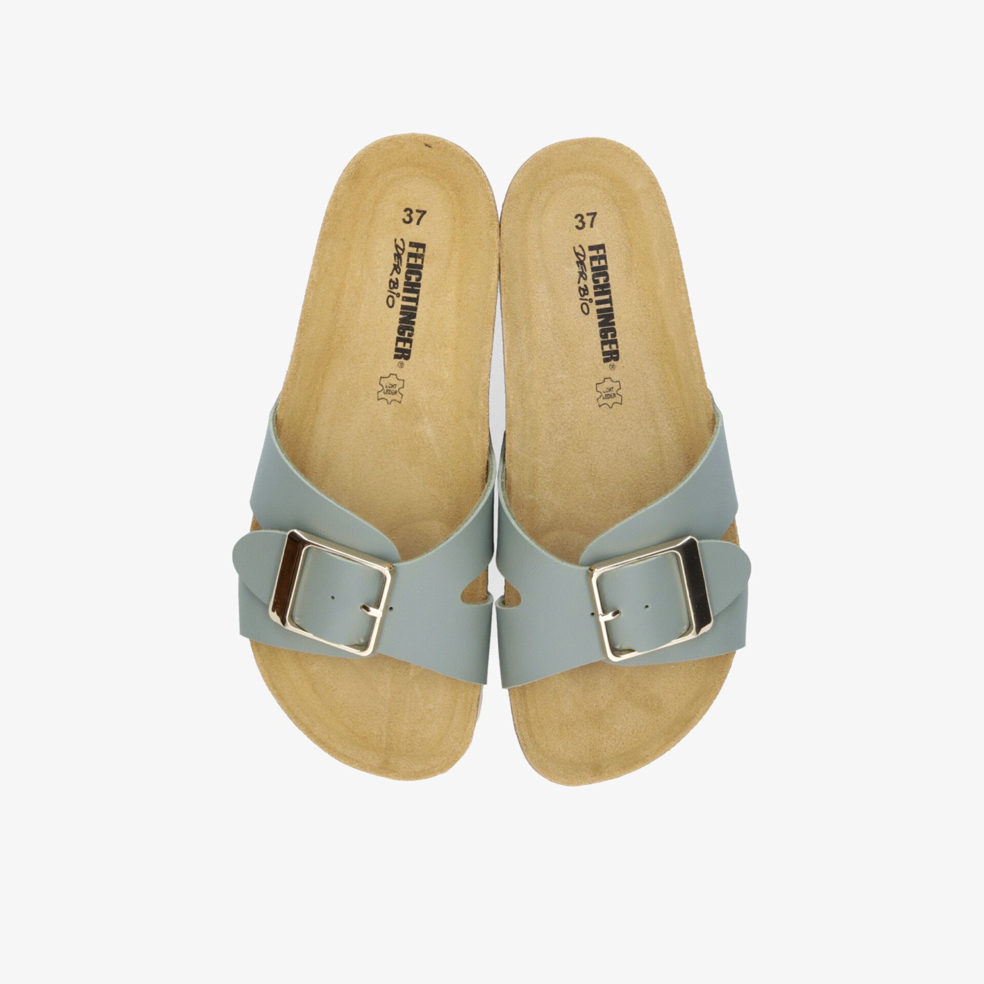 Leichte hellblaue Pantoletten mit weichem Fußbett und verstellbarem Riemen für hohen Tragekomfort