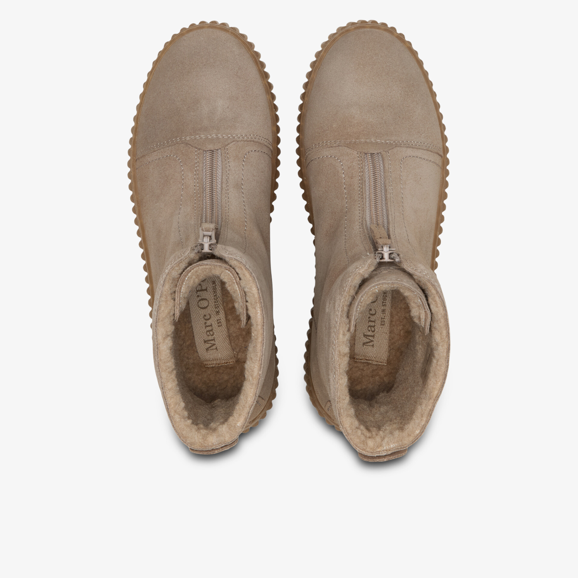 Braune Stiefel mit Reißverschluss, robustes Material, warm und bequem, elegante Form