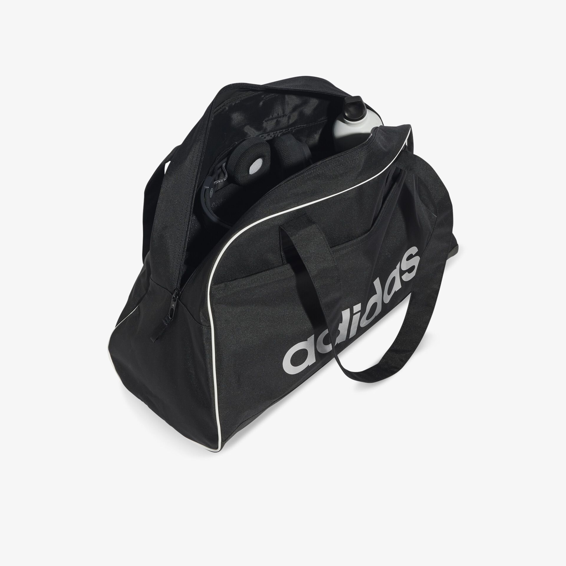 Schwarze Adidas Sporttasche mit geräumigem Hauptfach und stabilem Tragegriff für vielseitige Nutzung