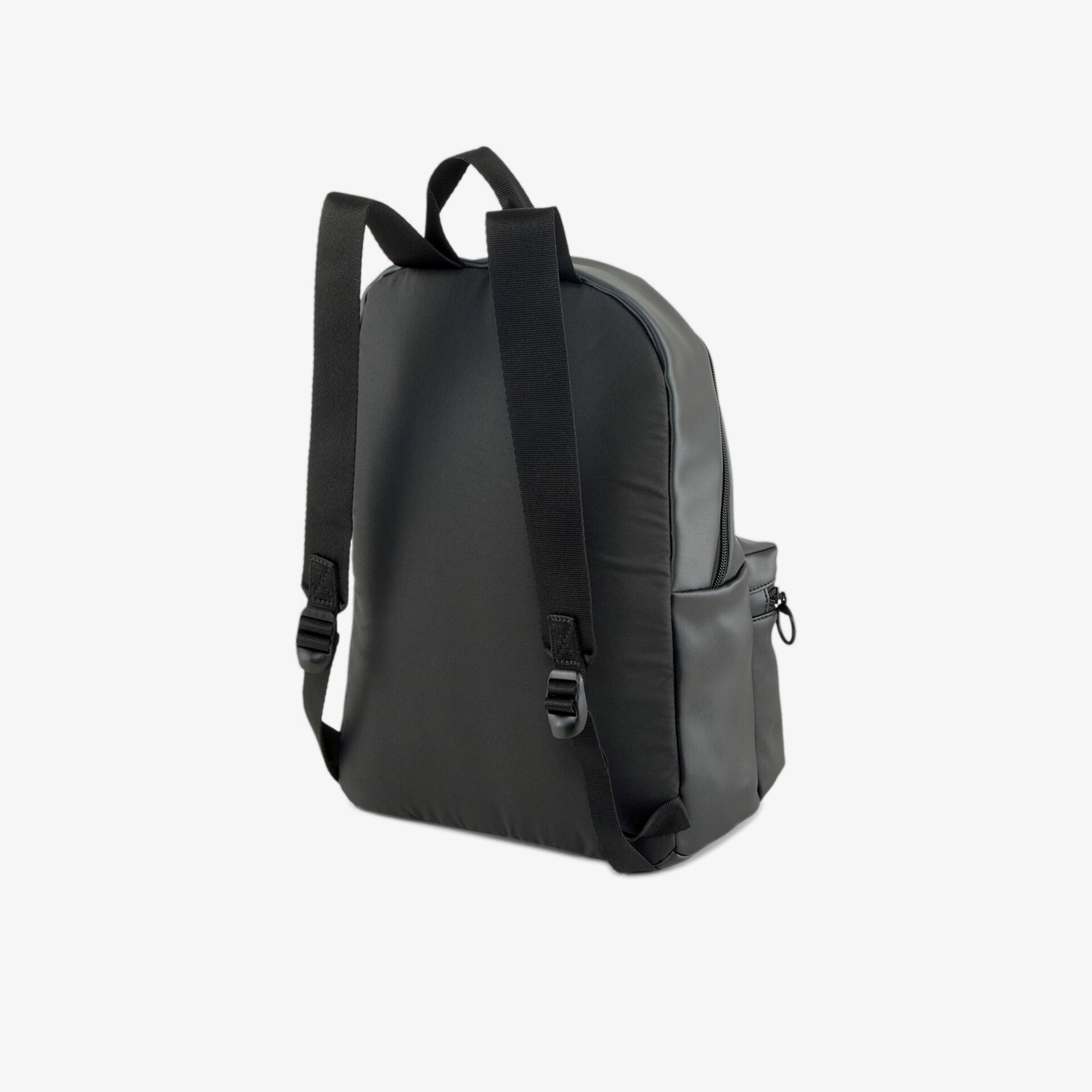 Schwarzer Rucksack mit verstellbaren Trägern, ideal für Alltag und Reisen, bietet vielseitige Nutzung.