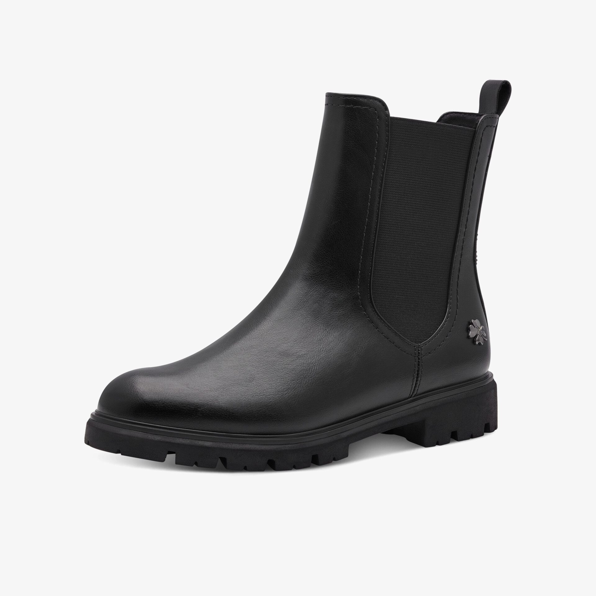 Schwarzer Chelsea Boot aus Leder mit elastischen Seiteneinsätzen und rutschfester Sohle, hochwertig und bequem