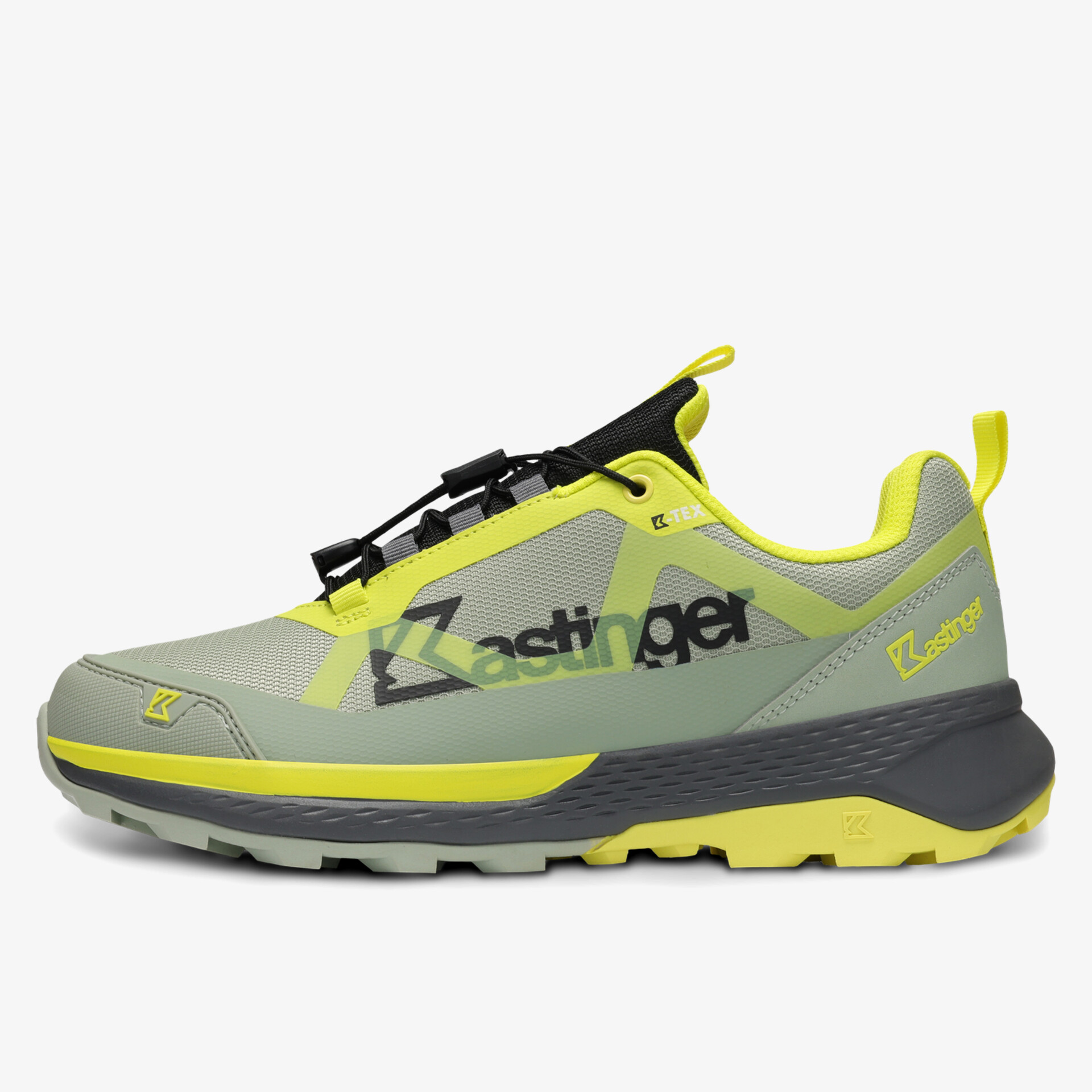 seitlich sichtbarer moderner Schuh mit atmungsaktivem Material und gedämpfter Sohle in dezenten Farben