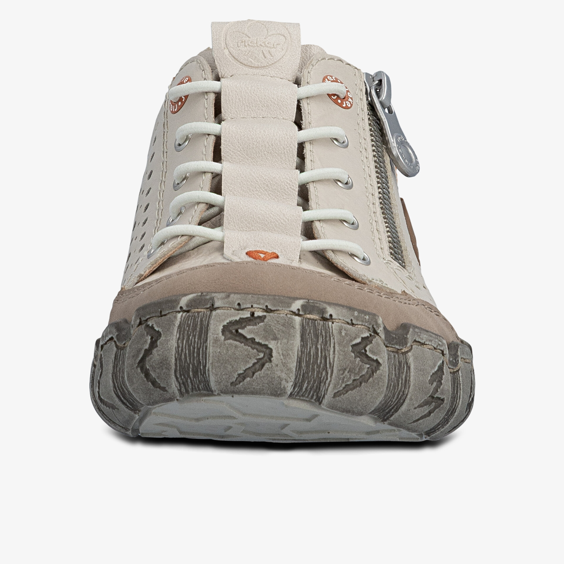 Bequemer Schuh mit robustem Reißverschluss, detailreicher Schnürung und strapazierfähiger Sohle, Frontansicht