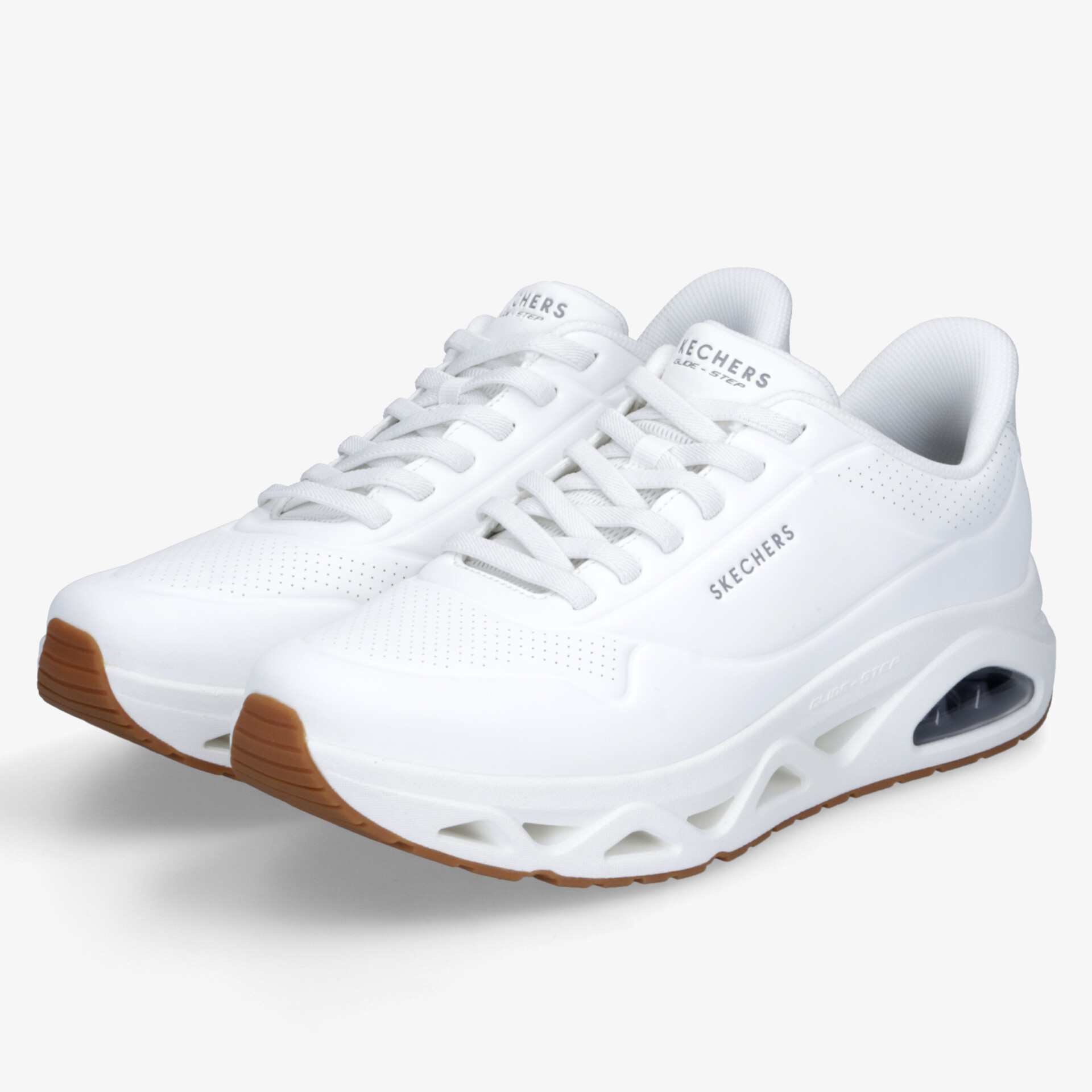 Moderne weiße Sportschuhe mit atmungsaktivem Material und gedämpfter Sohle für optimalen Komfort