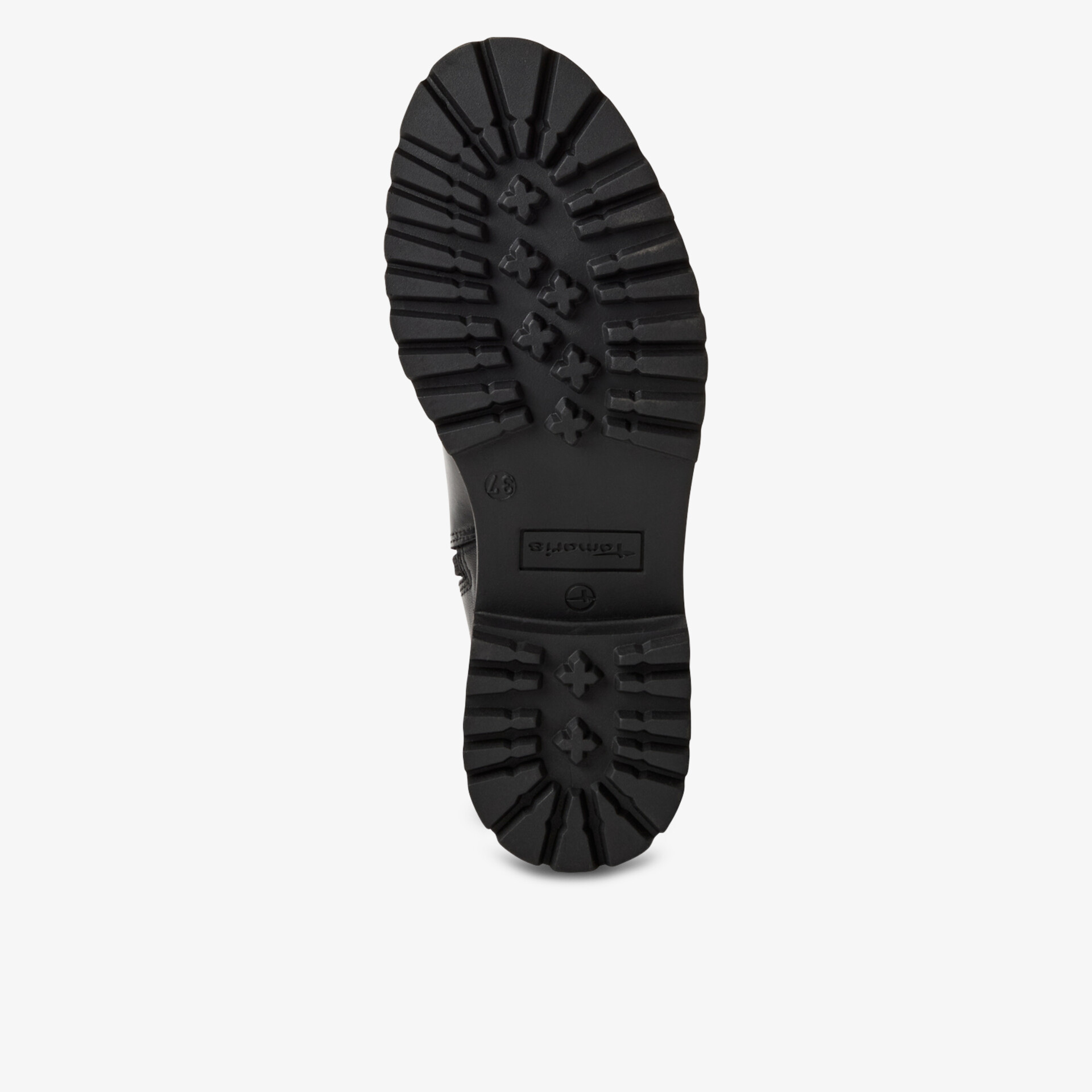 Robuste und rutschfeste Schuhsohle mit tiefem Profil für sicheren Halt und optimale Stabilität