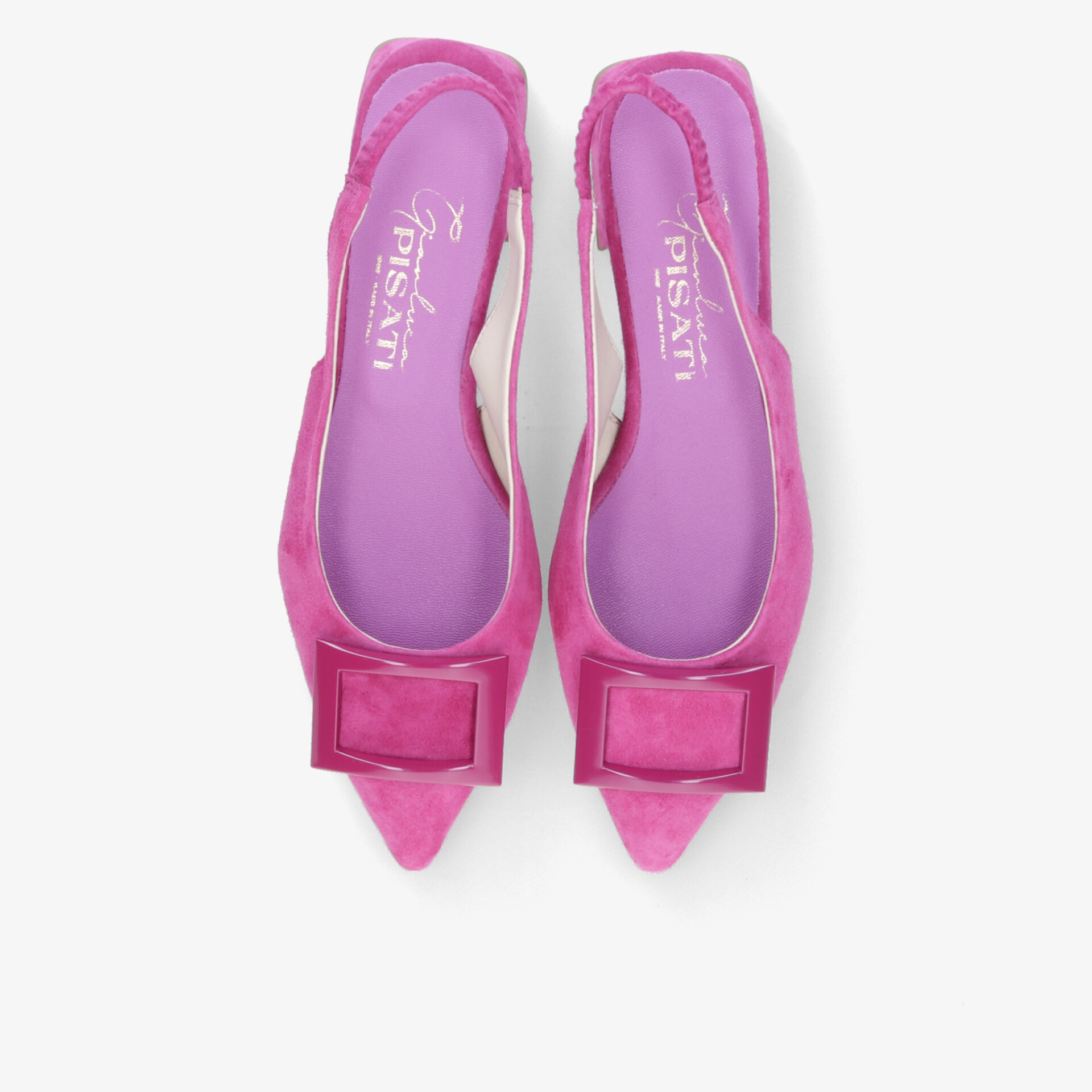 Elegante pinke Ballerinas mit spitz zulaufender Form und dekorativer Schleife, bequem und flach