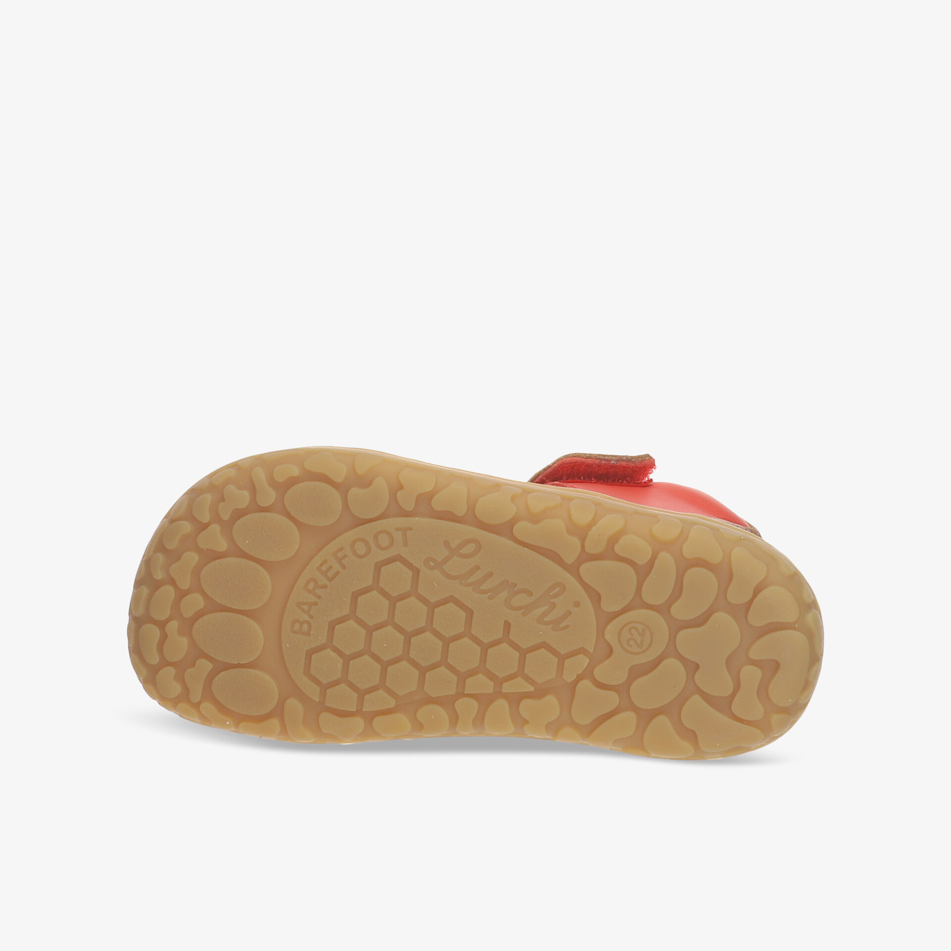 Rote Sandale mit flexibler, rutschfester Sohle für optimalen Tragekomfort und Stabilität.